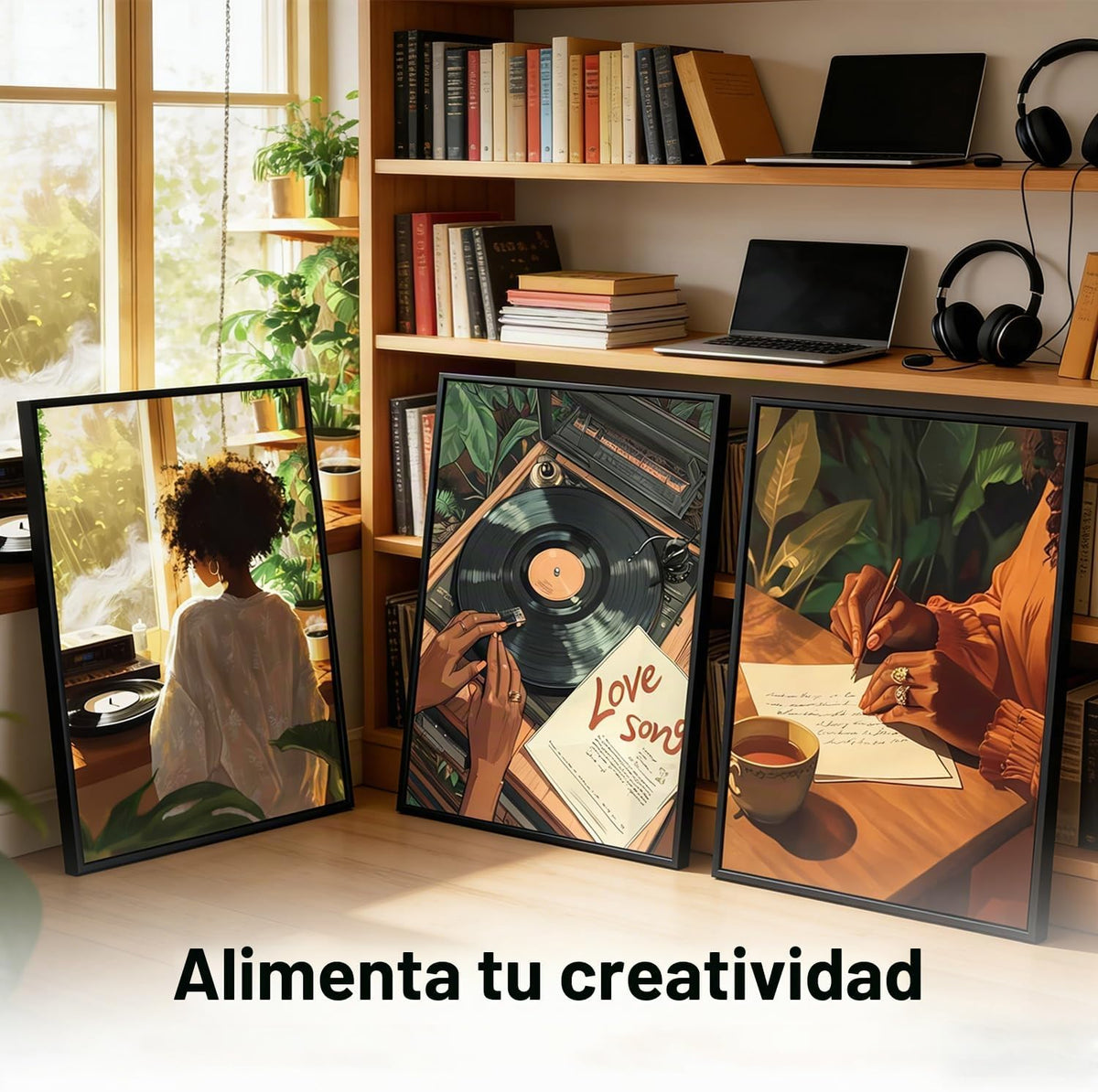 3 piezas de lienzo de mujer negra, arte de pared a la moda, pintura...