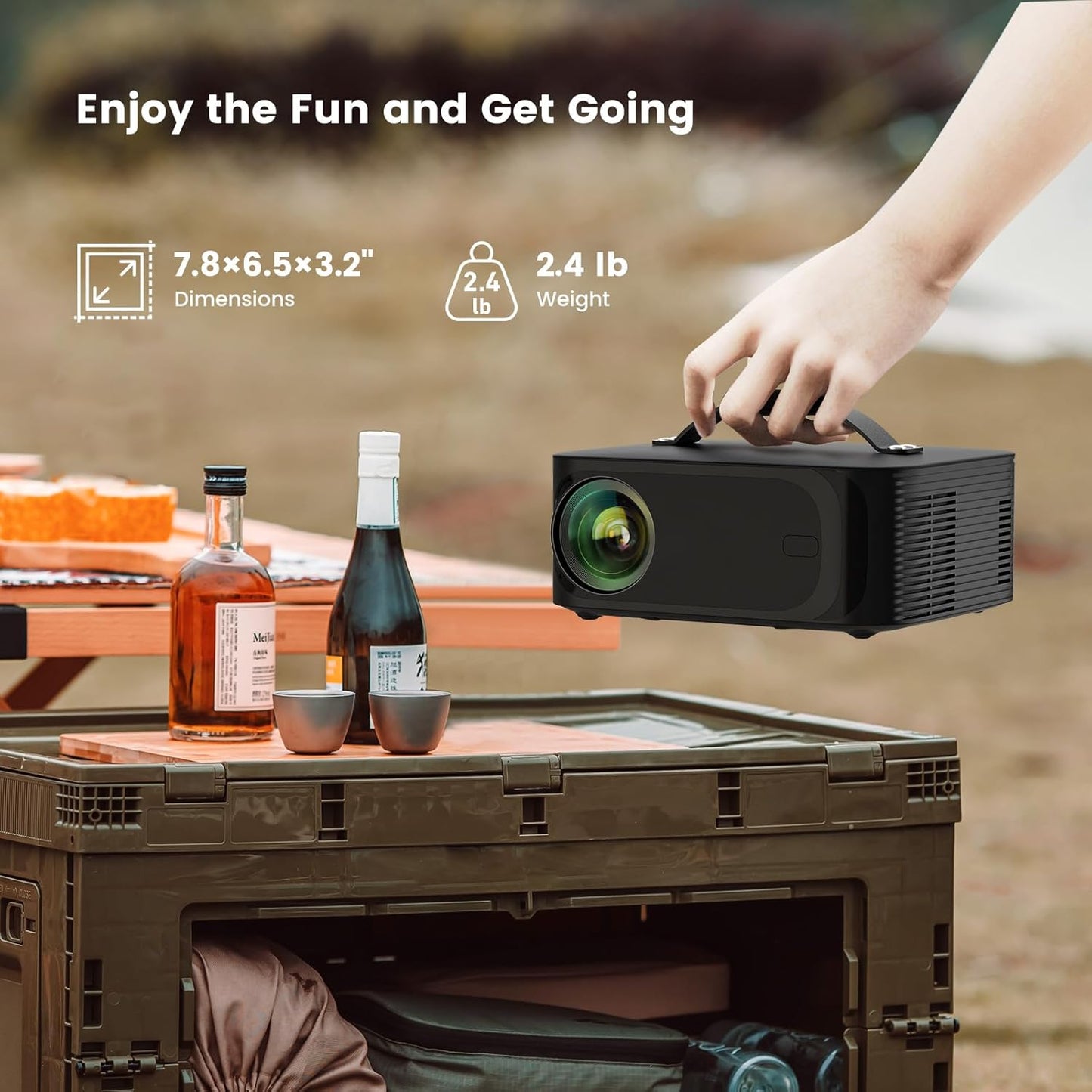 ONOAYO Proyector para exteriores 4K con enfoque automático AI, audi...