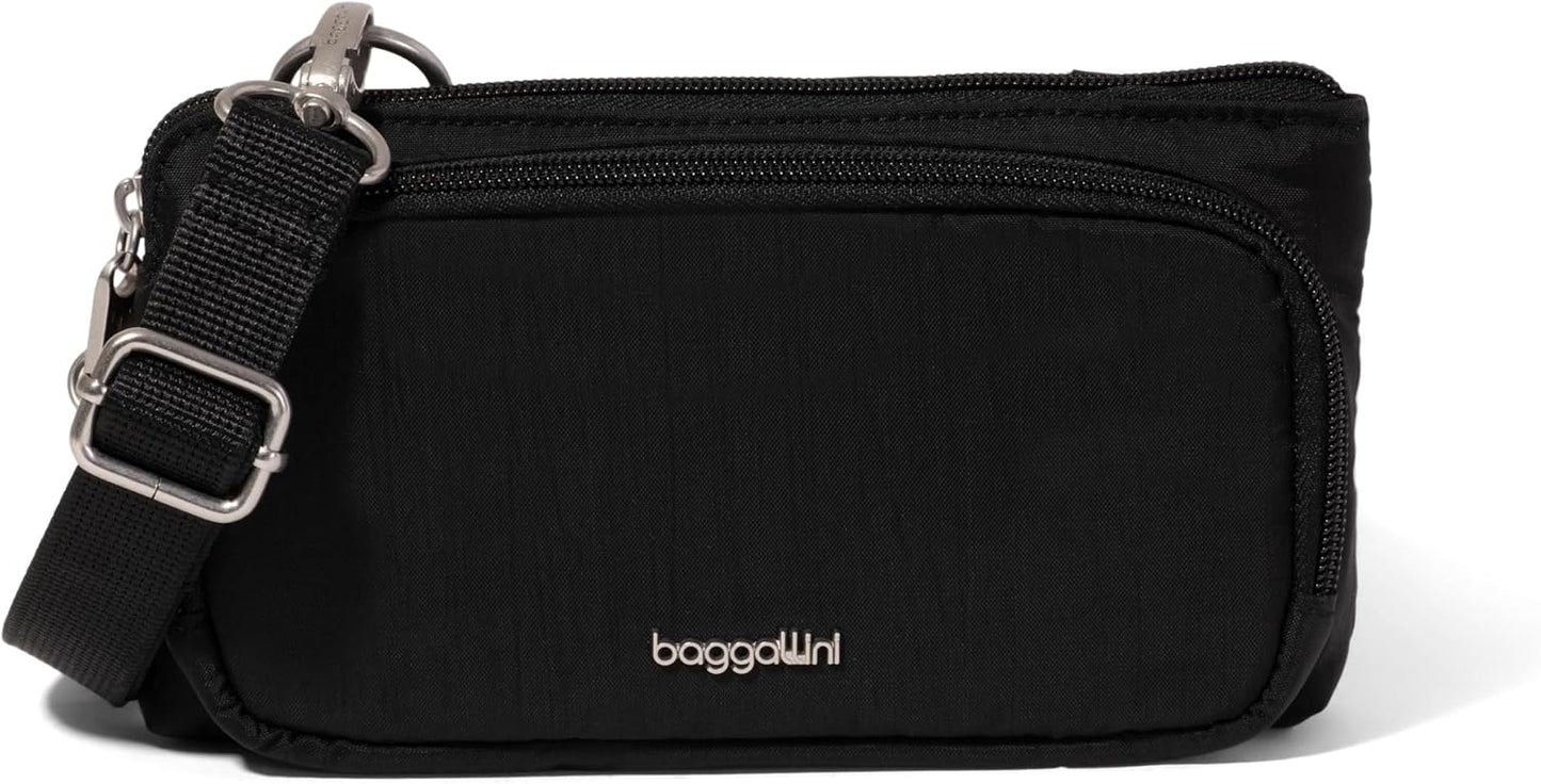 Securtex - Mini cartera cruzada antirrobo, ligera, 8.4 x 4.5 pulgad...