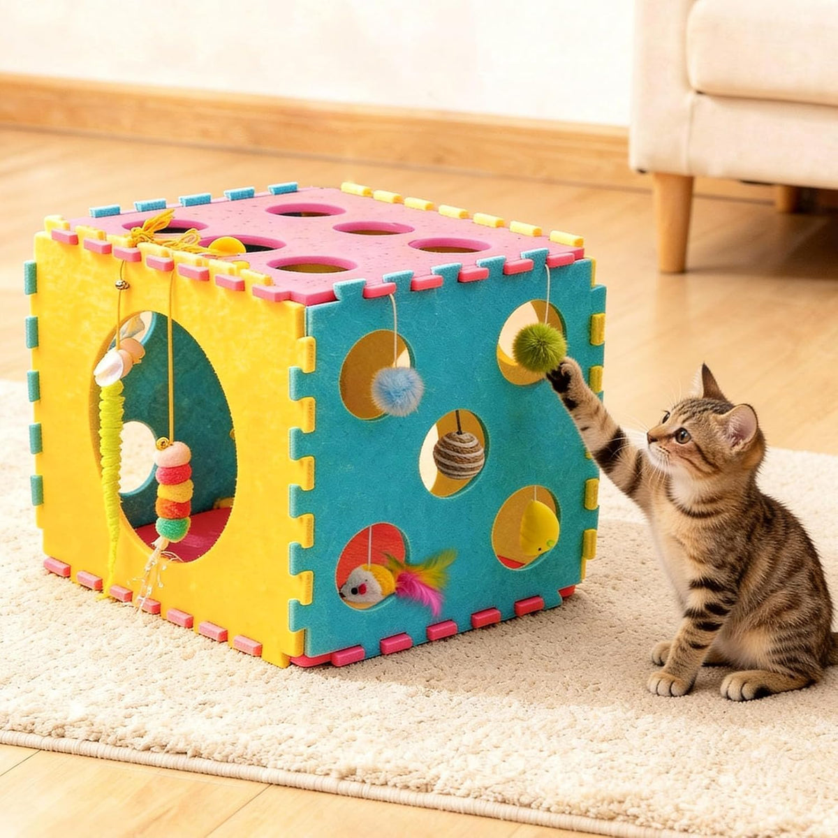 MOYMO 41 Piezas Juguetes Interactivos para Gatos de Interior, Jugue...