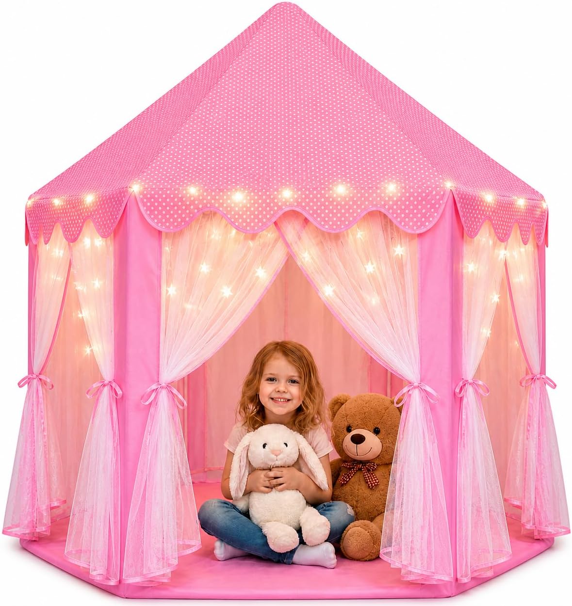 ORIAN Tienda de campaña Princess Castle Playhouse para niñas con lu...