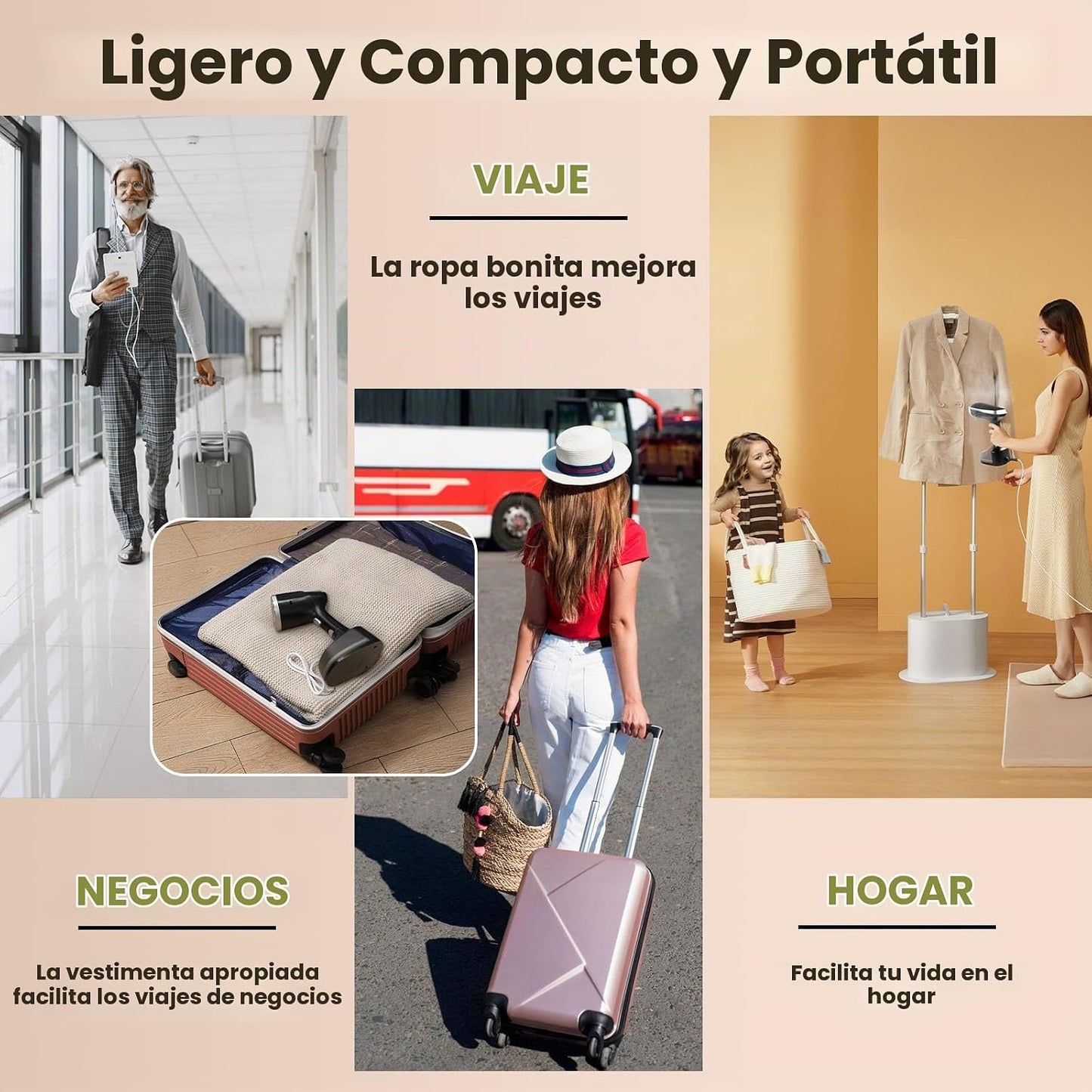 Vaporizador portátil para ropa, ligero y fácil de llevar, vaporizad...