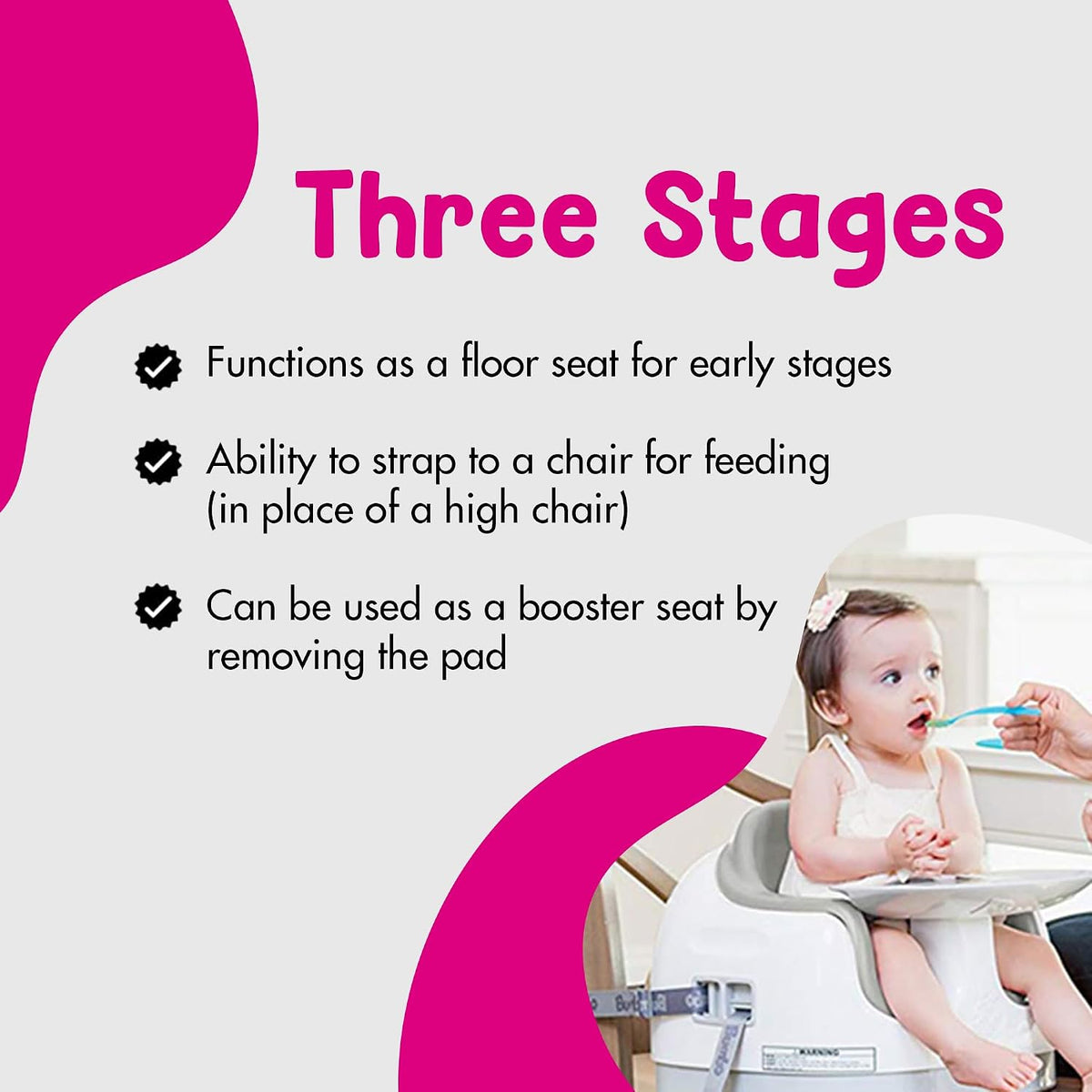 Bumbo Asiento Múltiple 3 en 1 para 6 a 36 Meses, Asiento de Piso de...