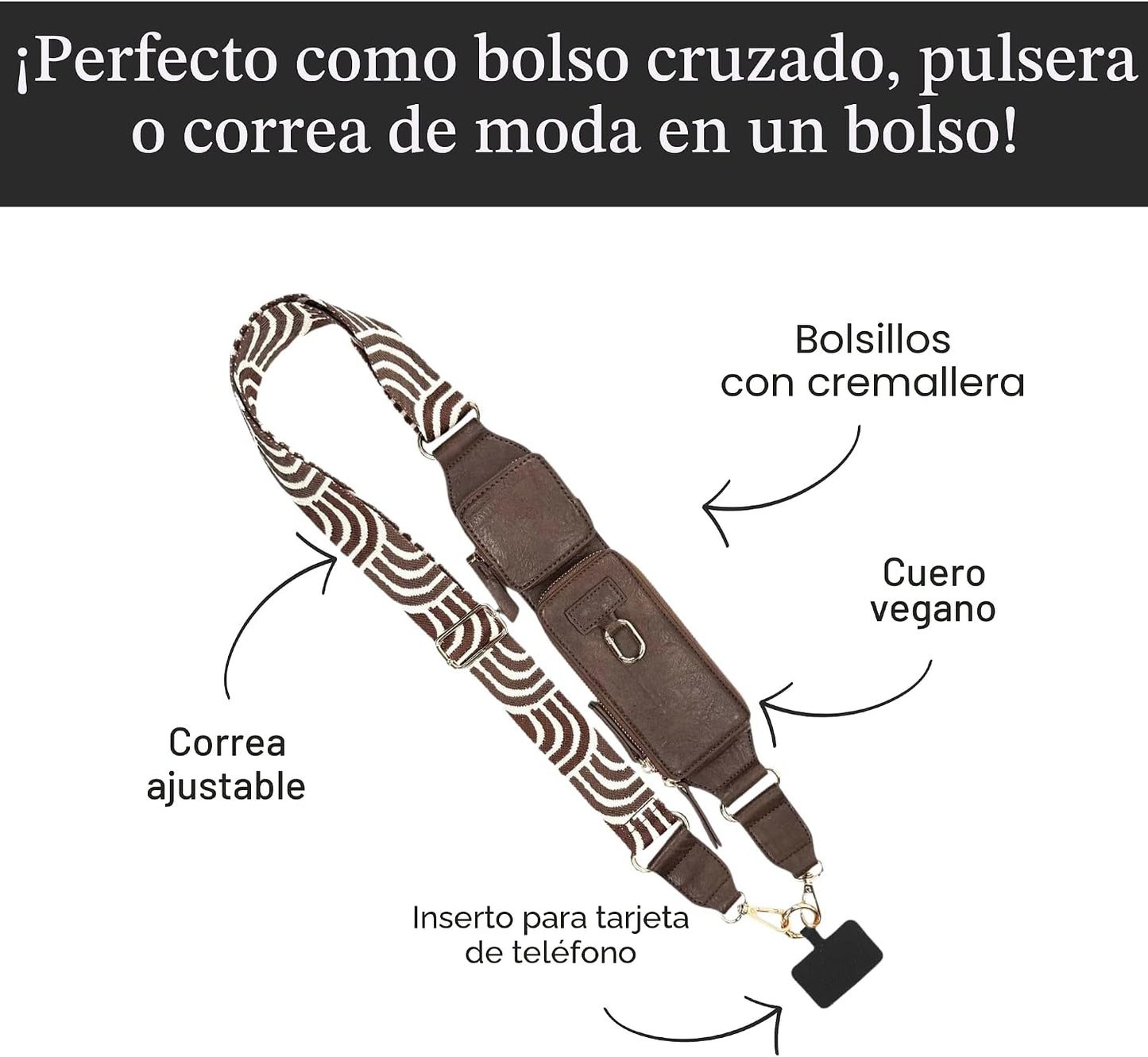 Save the Girls Body cruzado con cremallera y clip, cuero vegano | C...