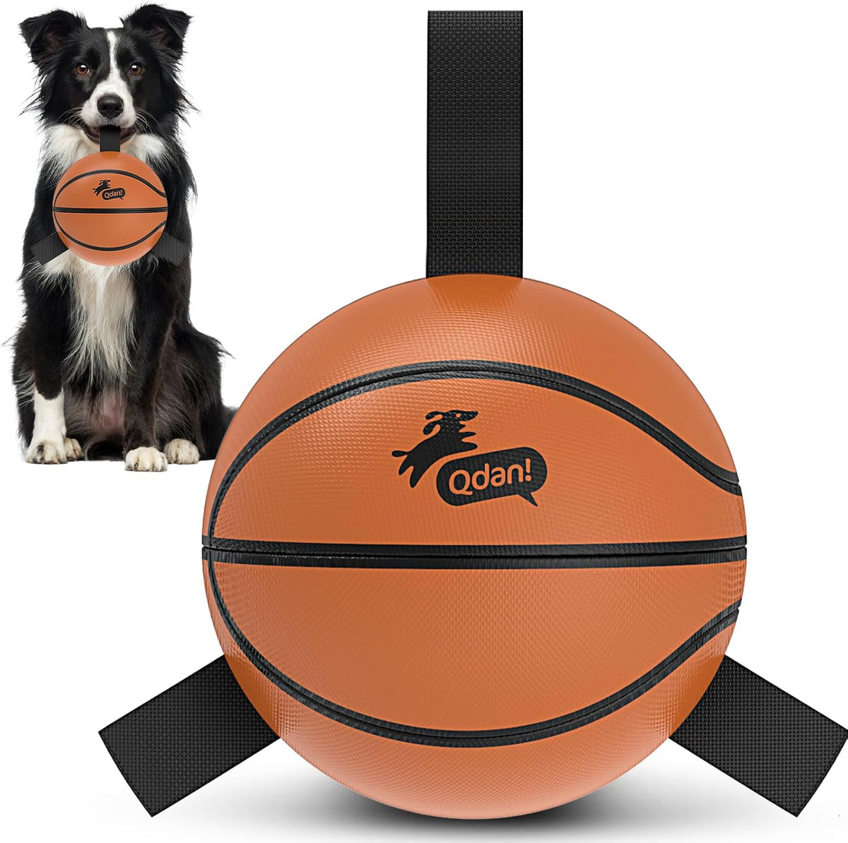 QDAN Pelota de baloncesto para perros, bolas con correas, juguete d...
