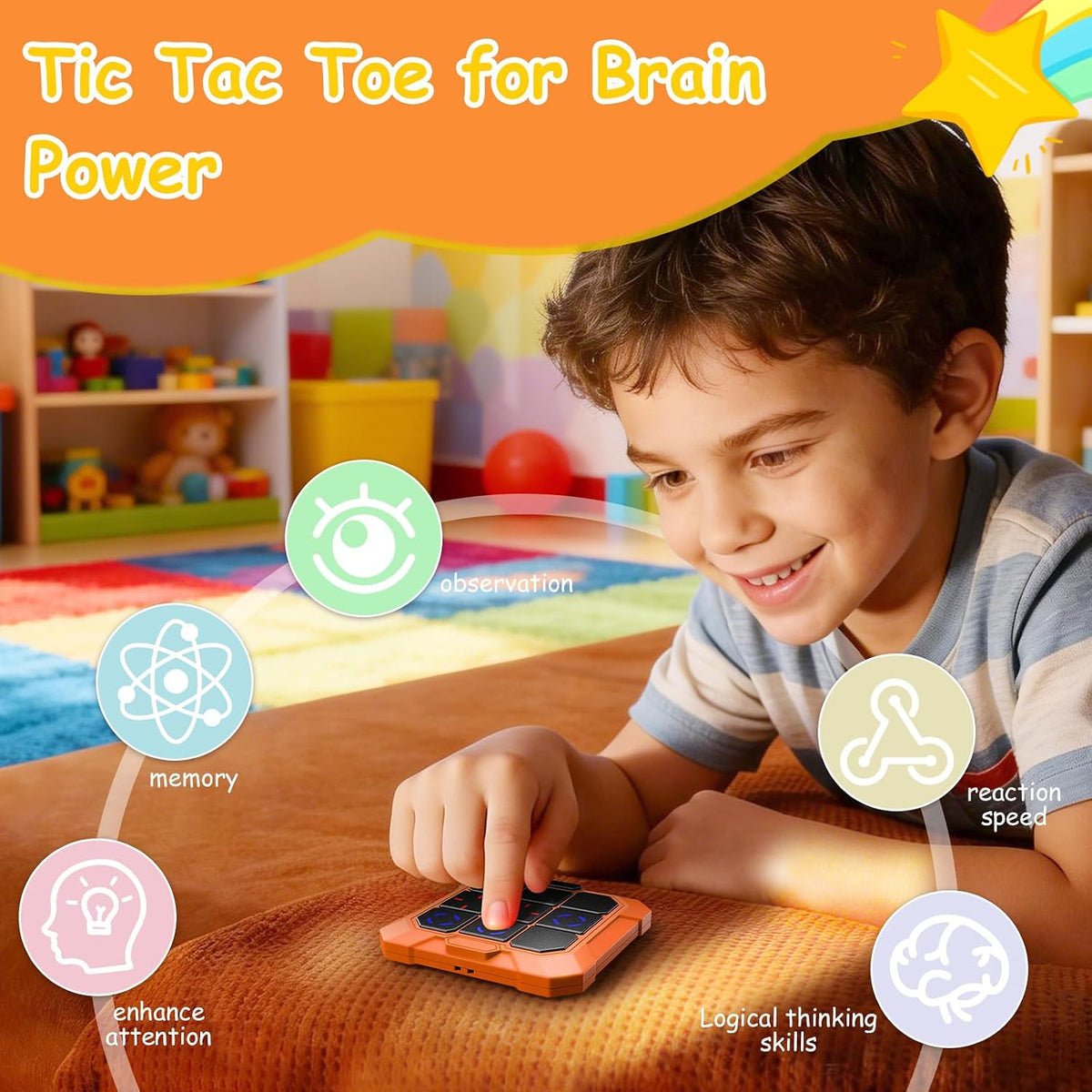 VDPDO Juego de Tic Tac Toe, Juego Electrónico 6 en 1 Tic Tac Toe co...