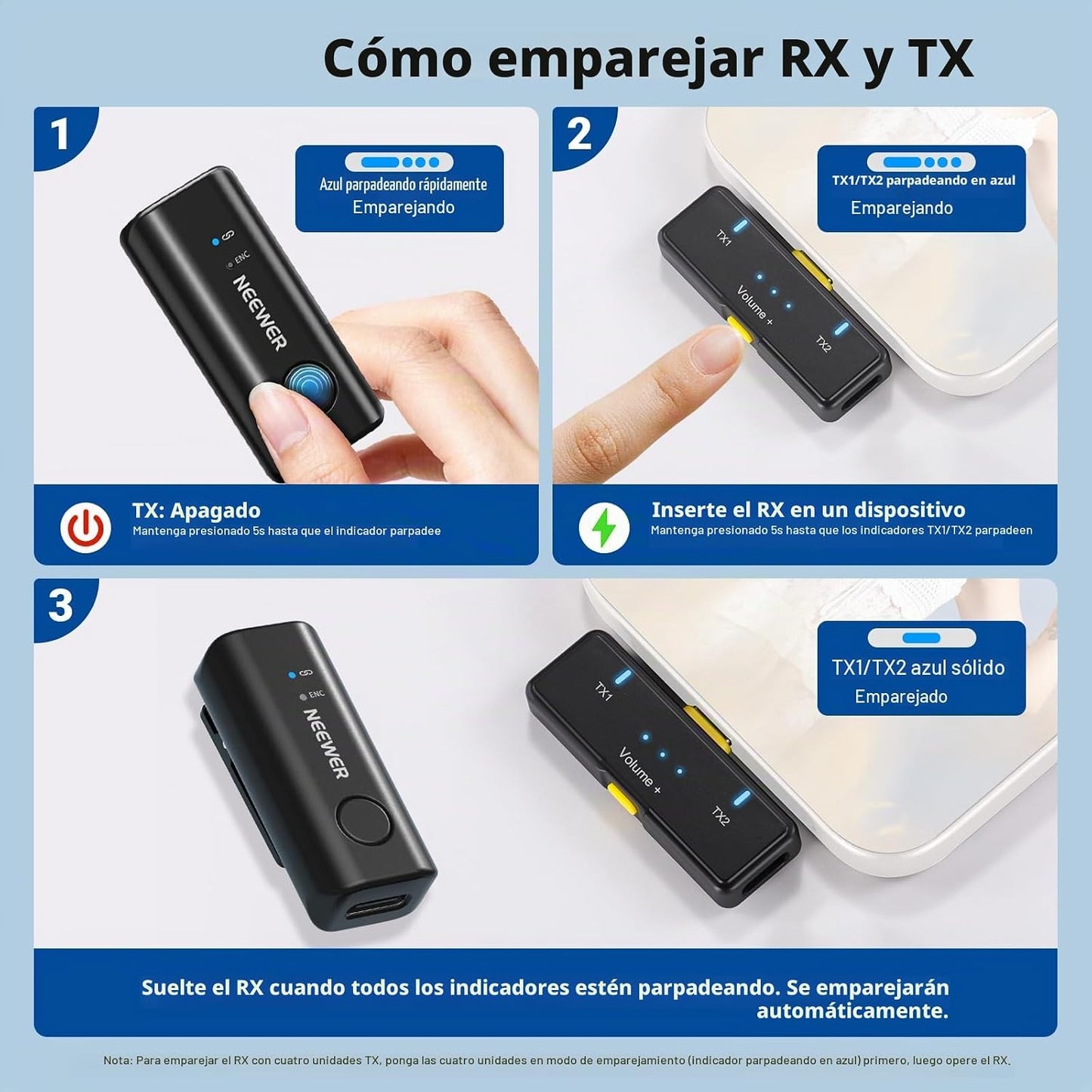 NEEWER KM23C - Micrófono de solapa inalámbrico AI compatible con iP...