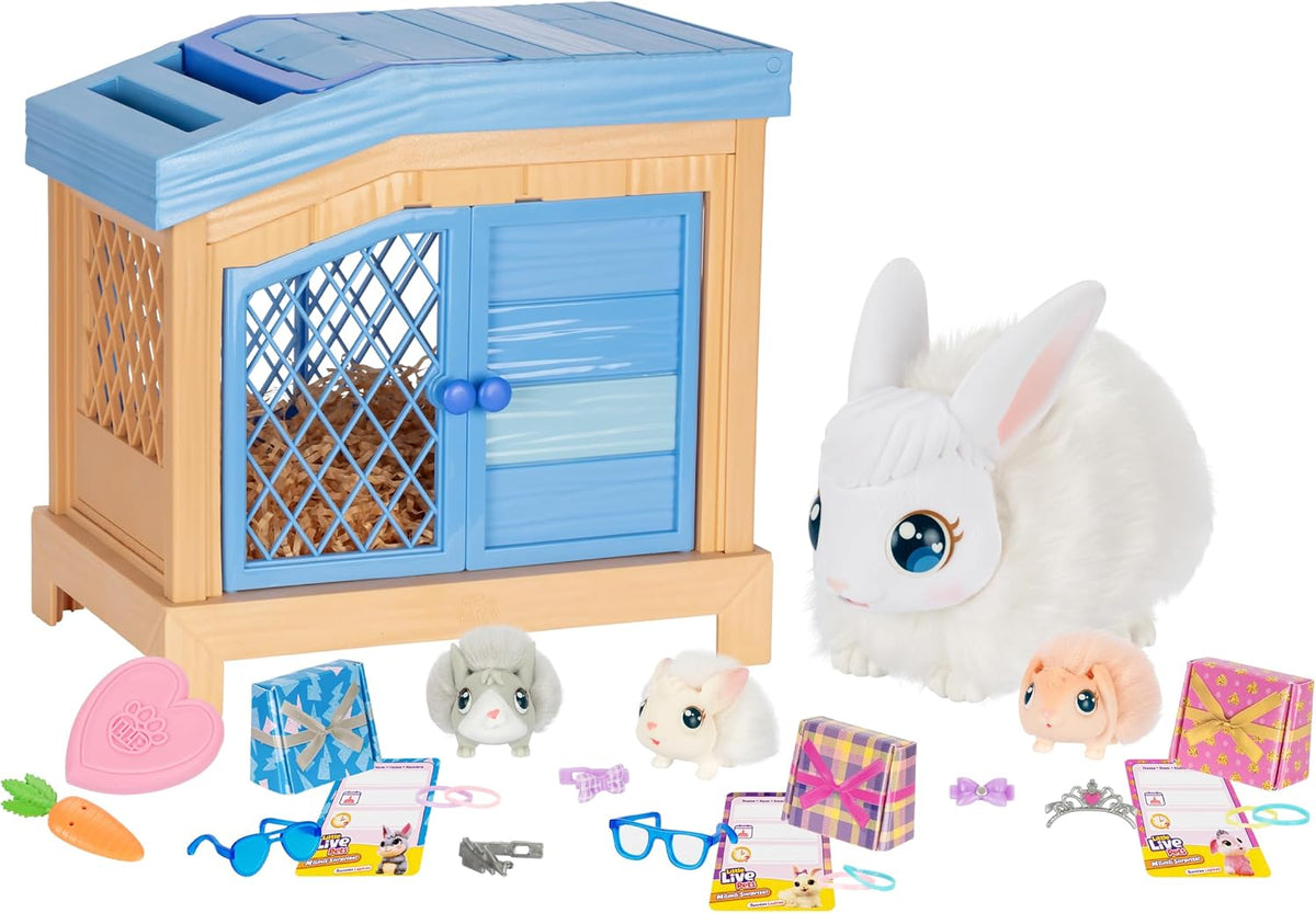 Little Live Pets Set de Juguetes de Conejo Mama Surprise, Conejera...