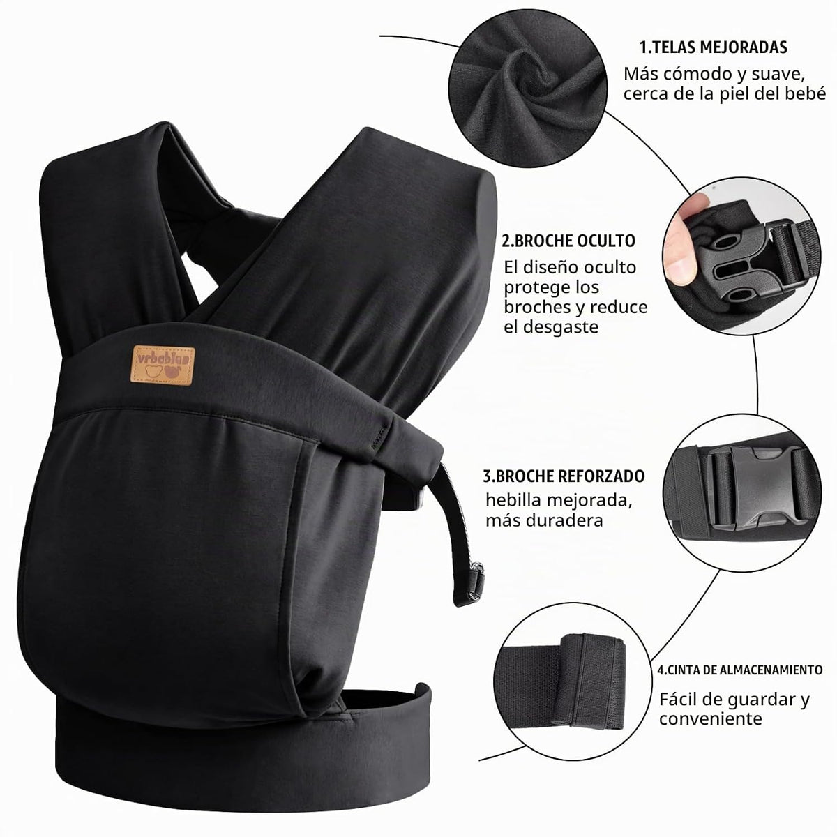 vrbabies Fular Portabebés Bandolera, Portabebés para Recién Nacidos...