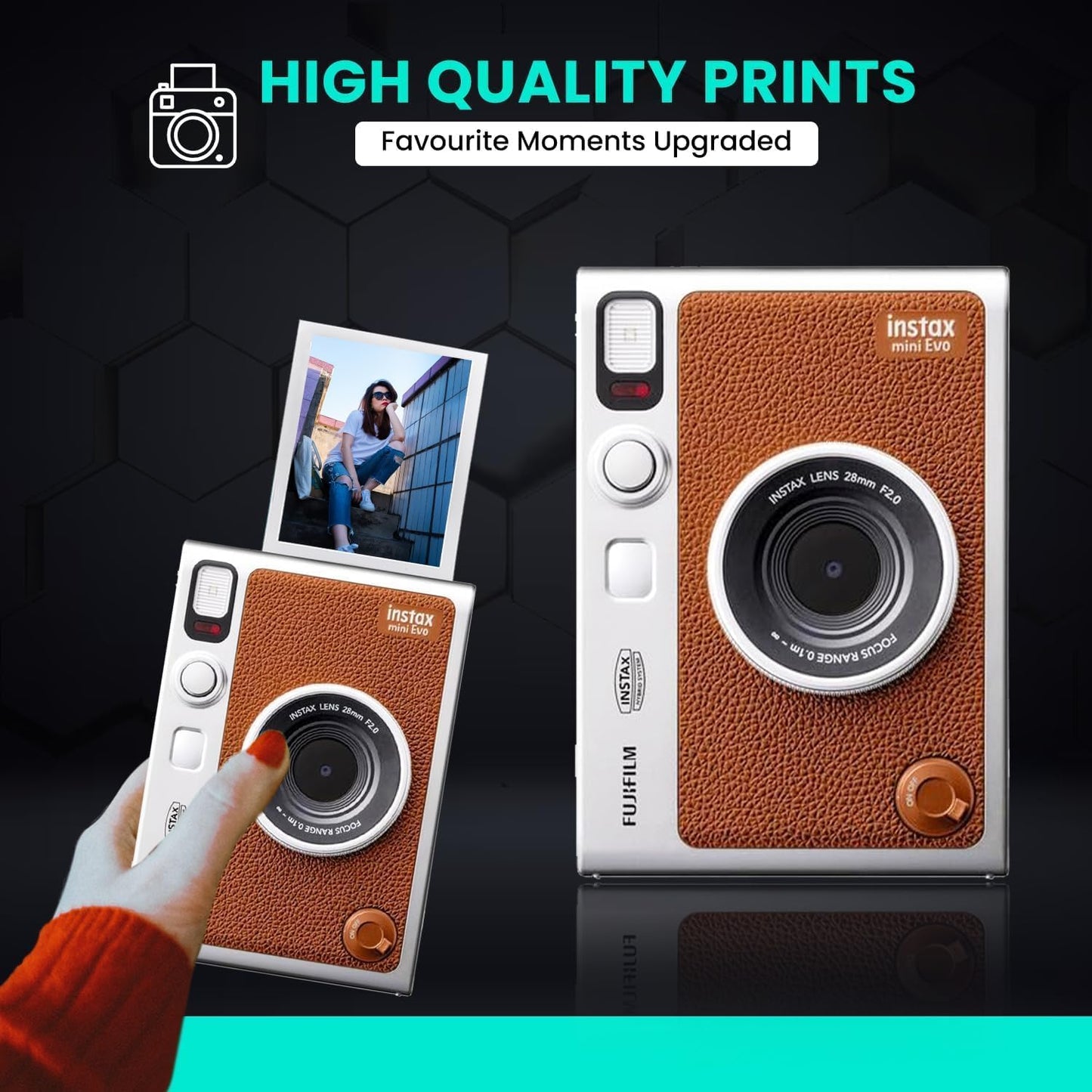 Paquete de cámara Fujifilm Instant Mini EVO híbrida con 20 hojas de...