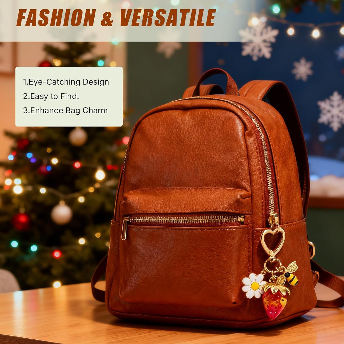 SIGZKK Lindo bolso de fresa para bolso de mano, llavero para mujer,...