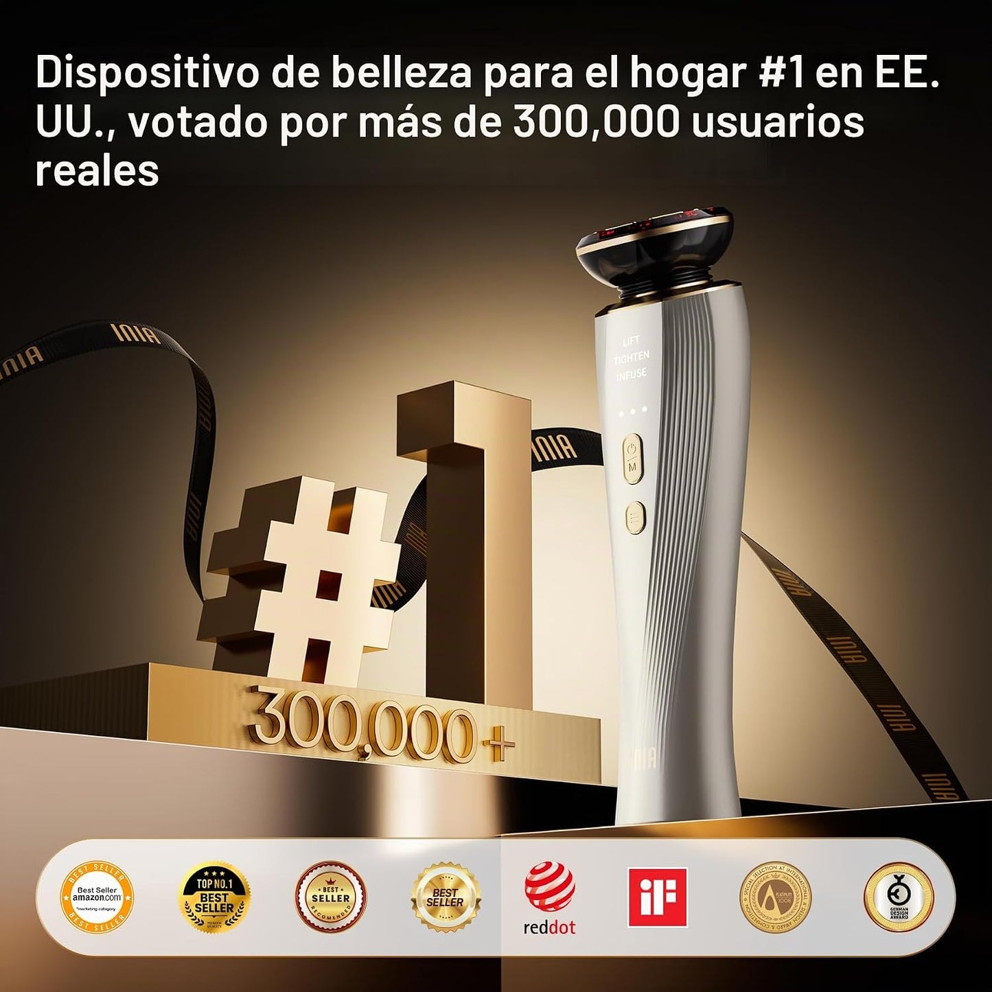 INIA FLARE - Dispositivo de belleza para terapia de luz roja 3 en 1...