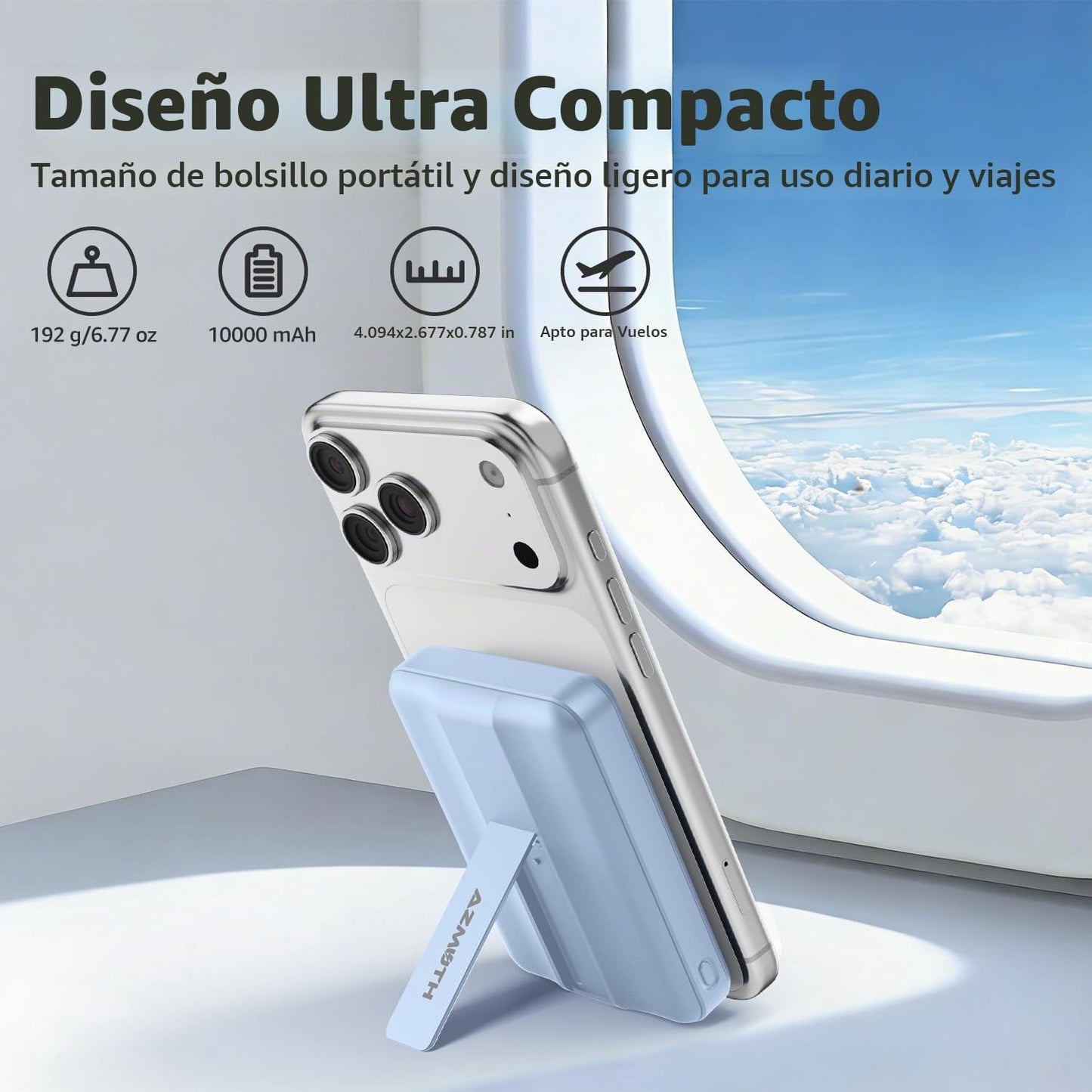 Azmuth Cargador de batería magnético, 10000 mAh para MagSafe, carga...