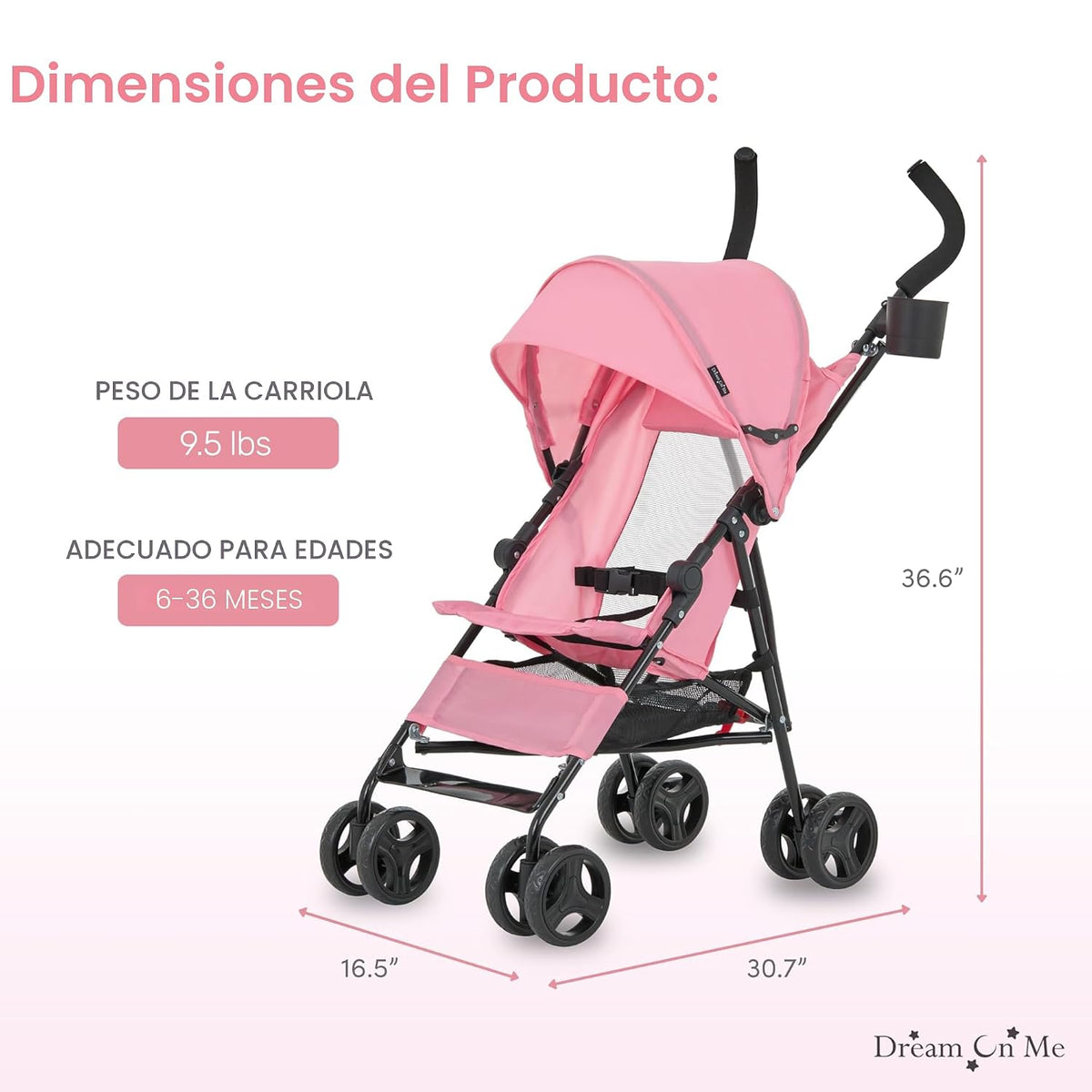 Cochecito de bebé Dream On Me Rover \u2013 Cochecito paraguas de vi...