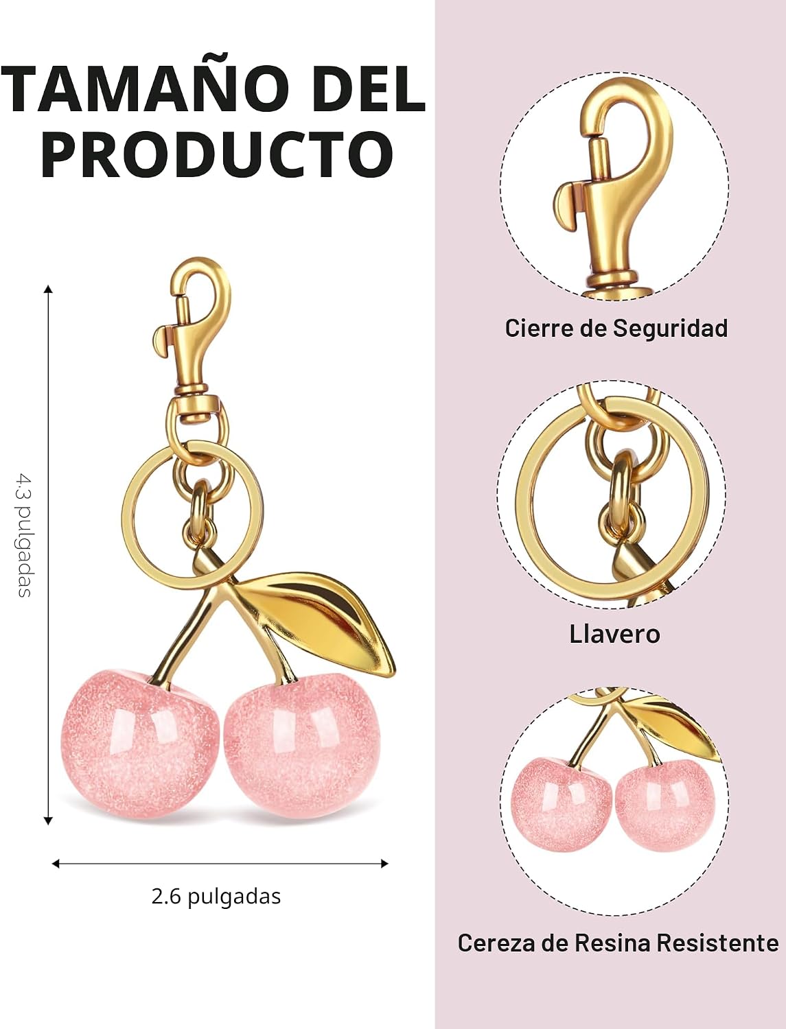 OVRUNS Encanto de cereza para bolso: lindos accesorios de cereza co...