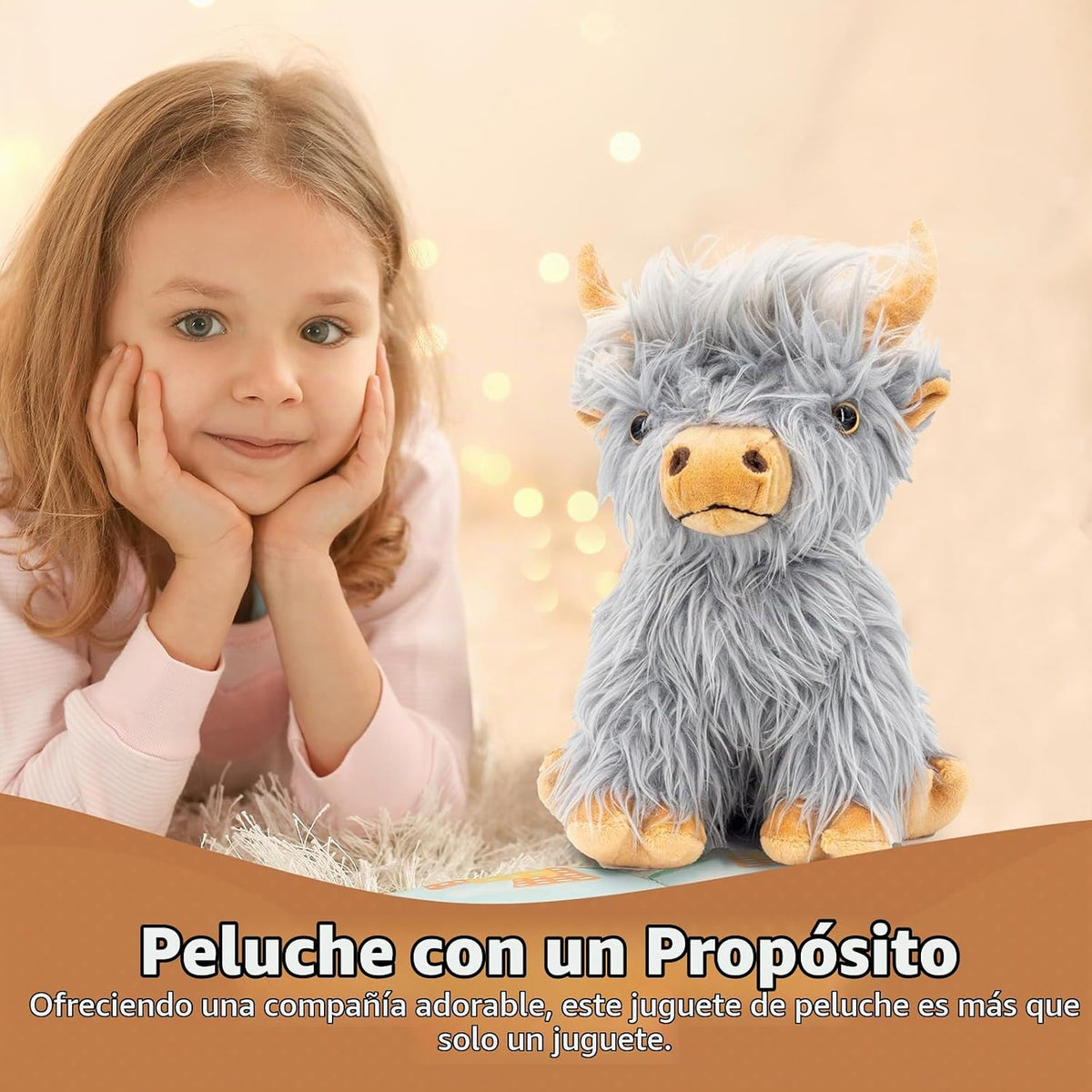 Marysun Juguete de Peluche de Vaca Highland No Apto para Microondas...