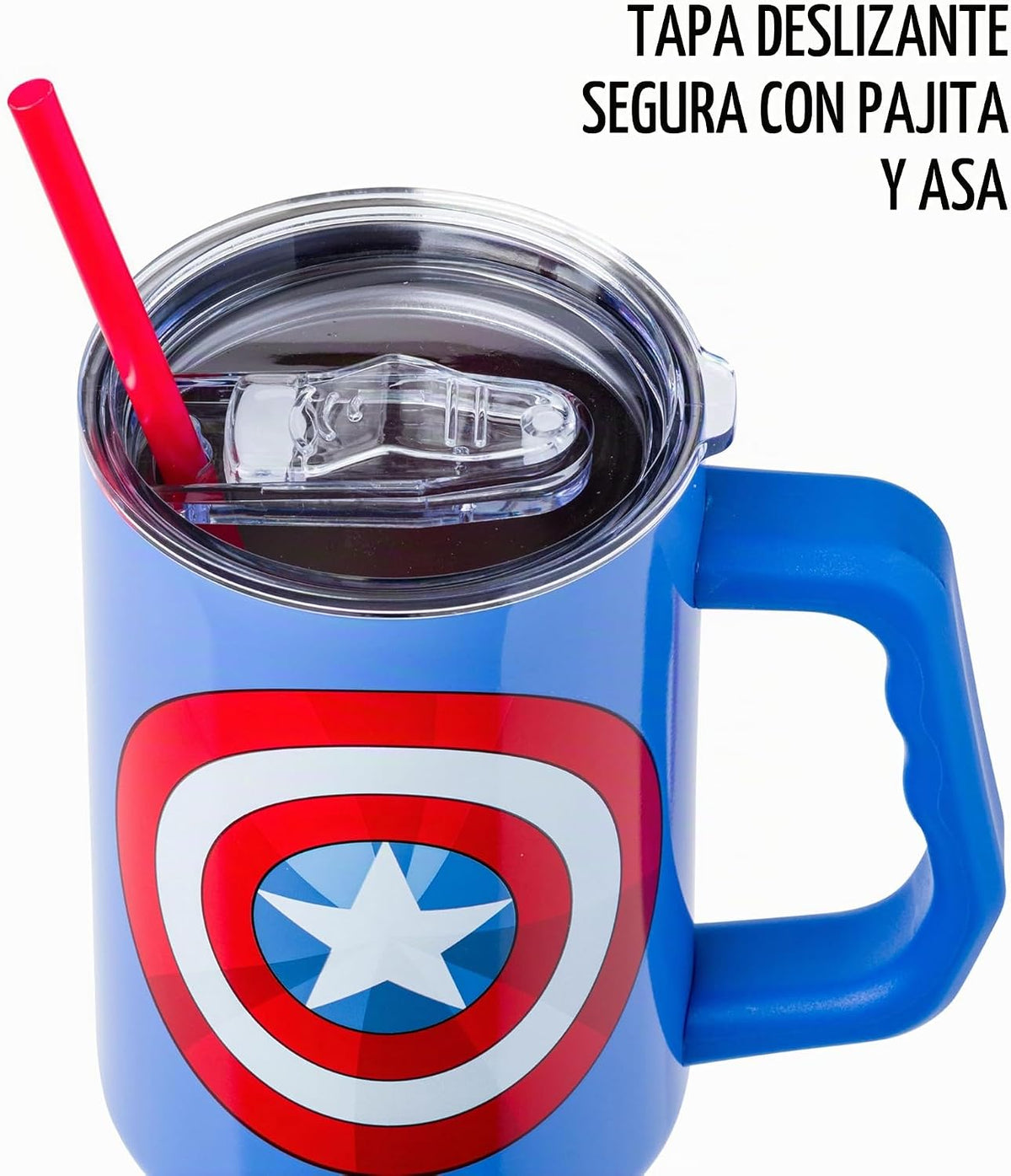 Silver Buffalo Marvel Captain America Shield, vaso de acero inoxida...