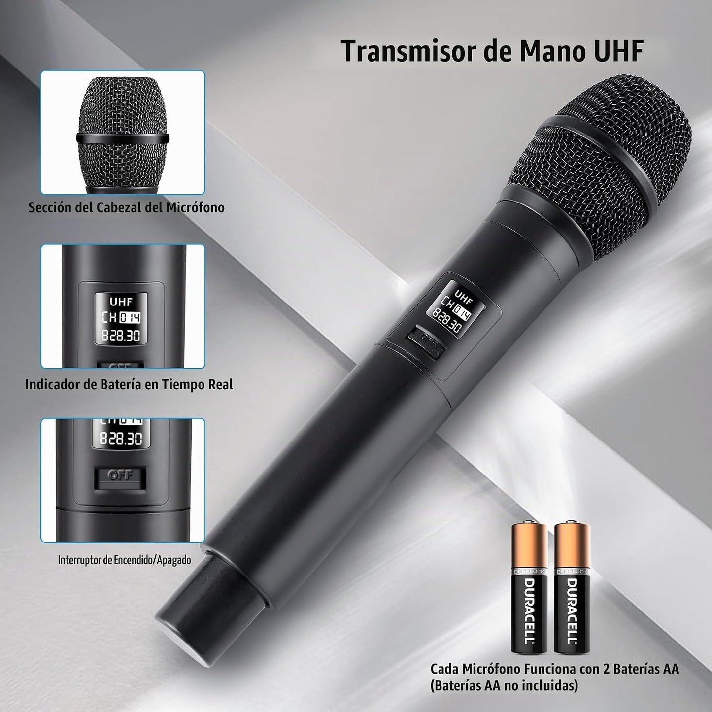RXSKERTL Micrófono para cantar, sistema de micrófono inalámbrico, d...
