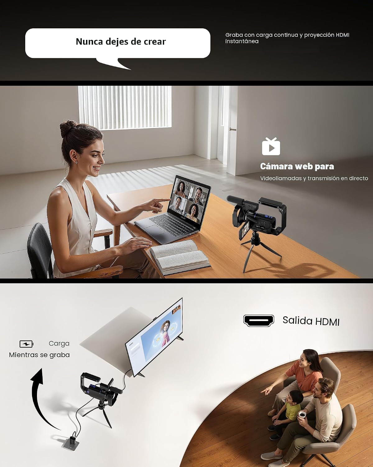Videocámara 5K, cámara de video BREGOO UHD 64MP para vlogging en Yo...