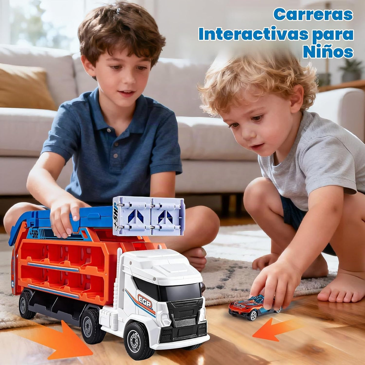 Camión de carreras de juguete para niños de 3, 4, 5, 6 años, camión...