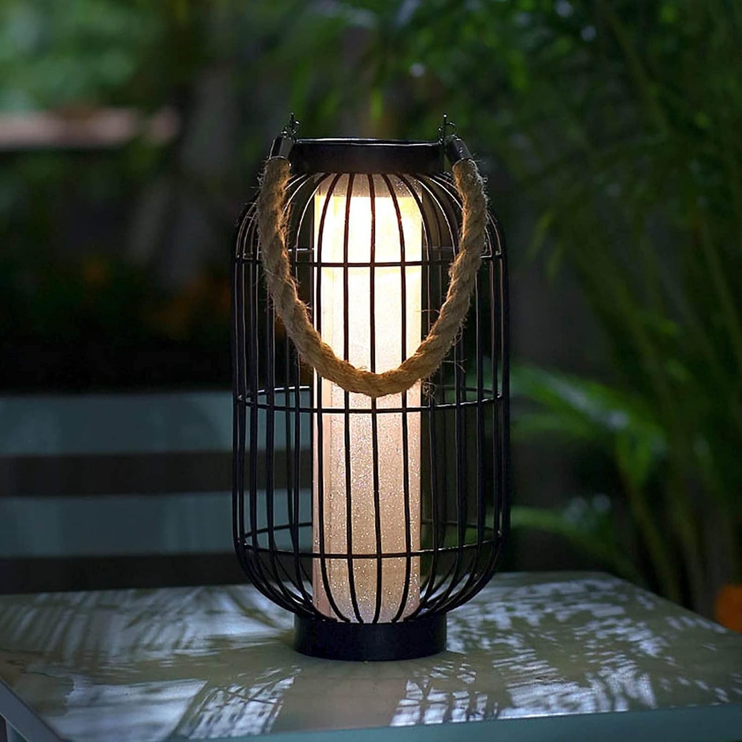 pearlstar Farol grande con energía solar para exteriores, luces col...