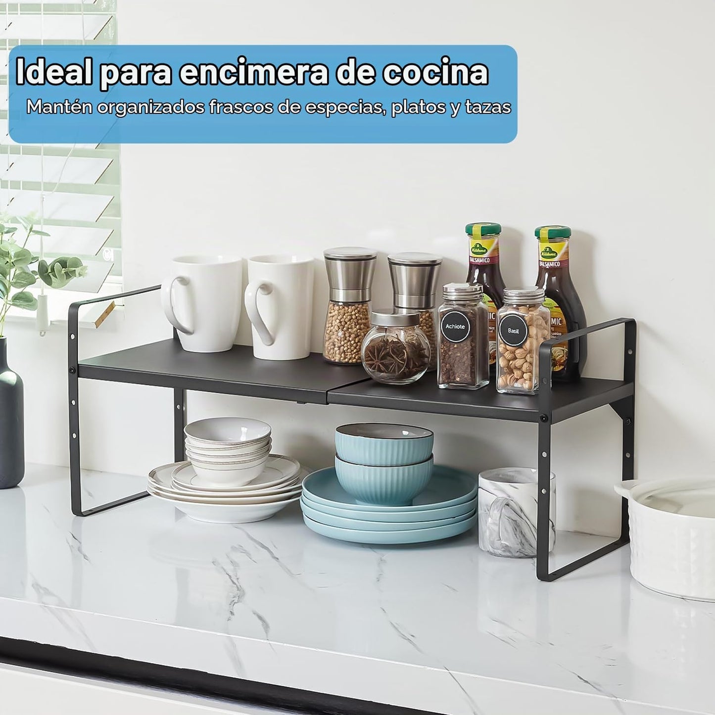Organizadores de estantes de gabinete de cocina de 15.5 a 25.5 pulg...