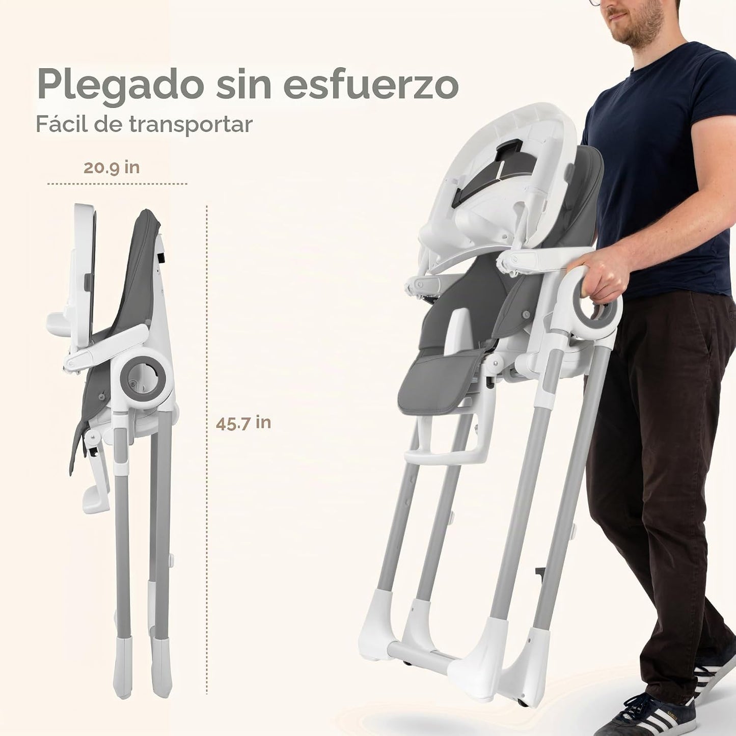 Silla alta para bebé ajustable a 7 alturas diferentes - Sillas alta...