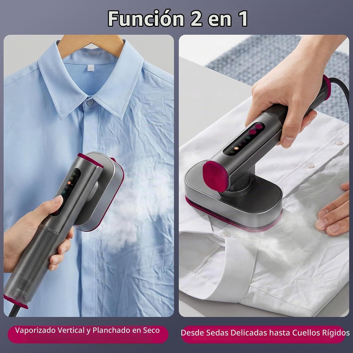 Vaporizador de viaje para ropa, vaporizador portátil de doble volta...