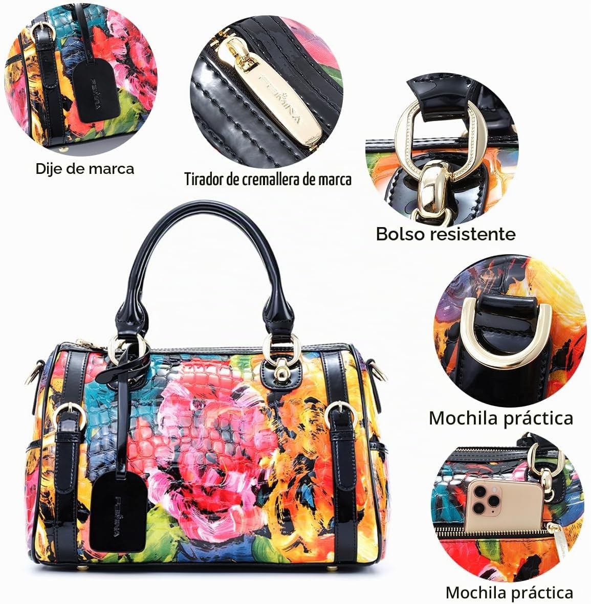 FEIMINA Monederos de cuero genuino para mujer, bolsos de diseñador...