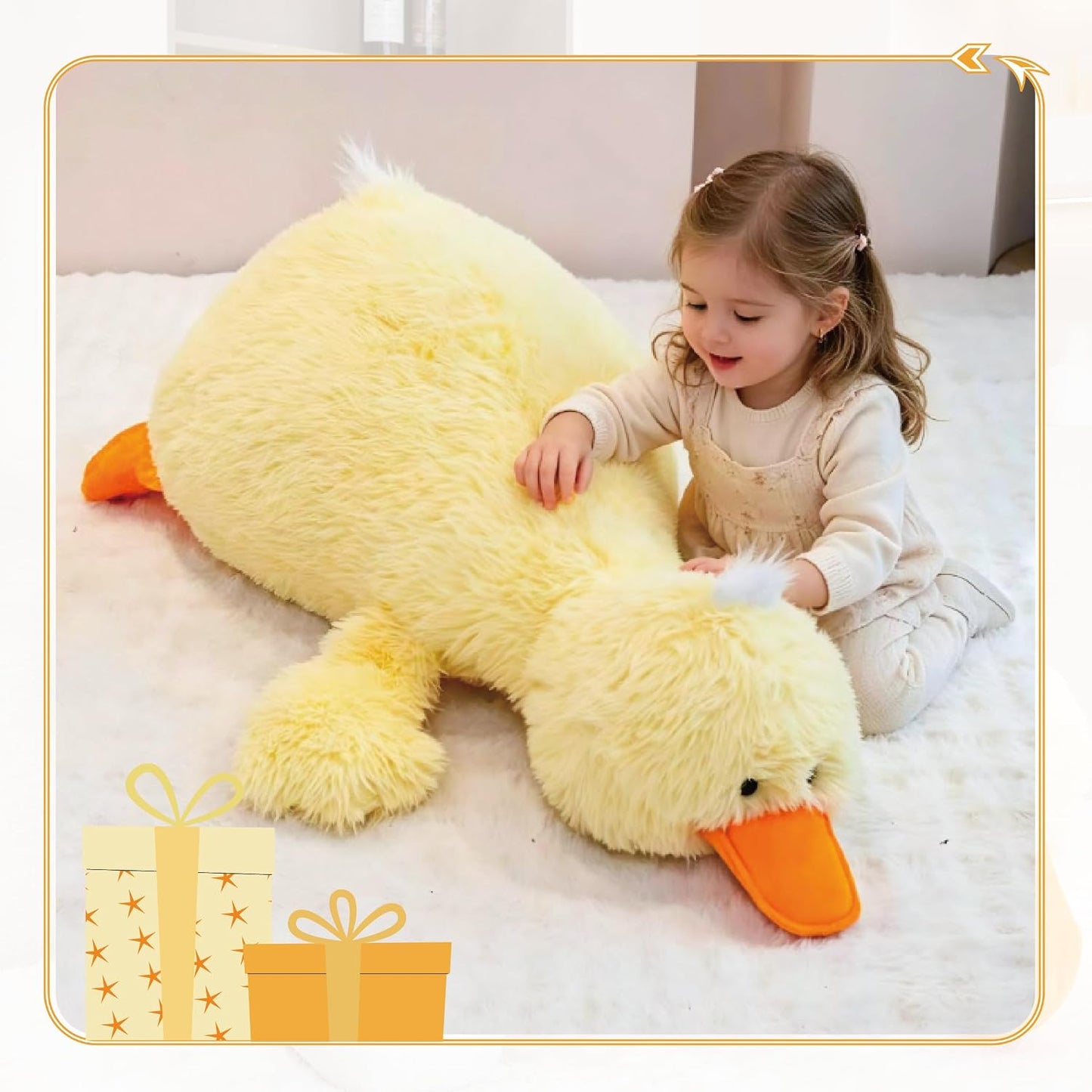 Jrystar Animales de peluche de pato gigante de 43 pulgadas, juguete...