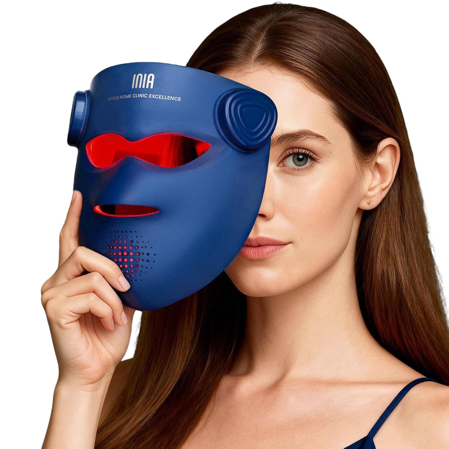 INIA Máscara inalámbrica de terapia de luz roja GLOW 4D para cara,...