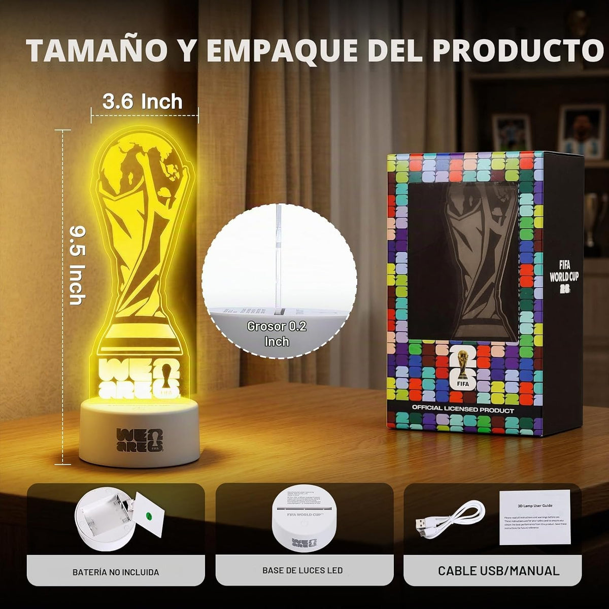 MESUCA - Lámpara LED de acrílico para decoración y recuerdo de la C...