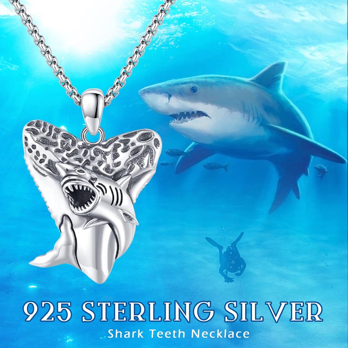 SOESON Collar Vintage para Hombre Plata de Ley 925 Animal Vikingo N...