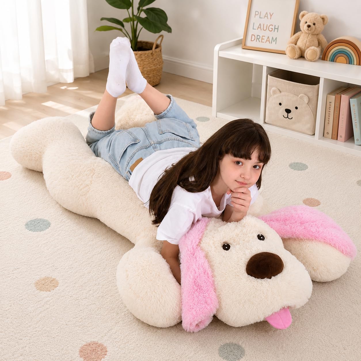 MorisMos Animales de peluche gigantes de perro, peluche de perro gr...