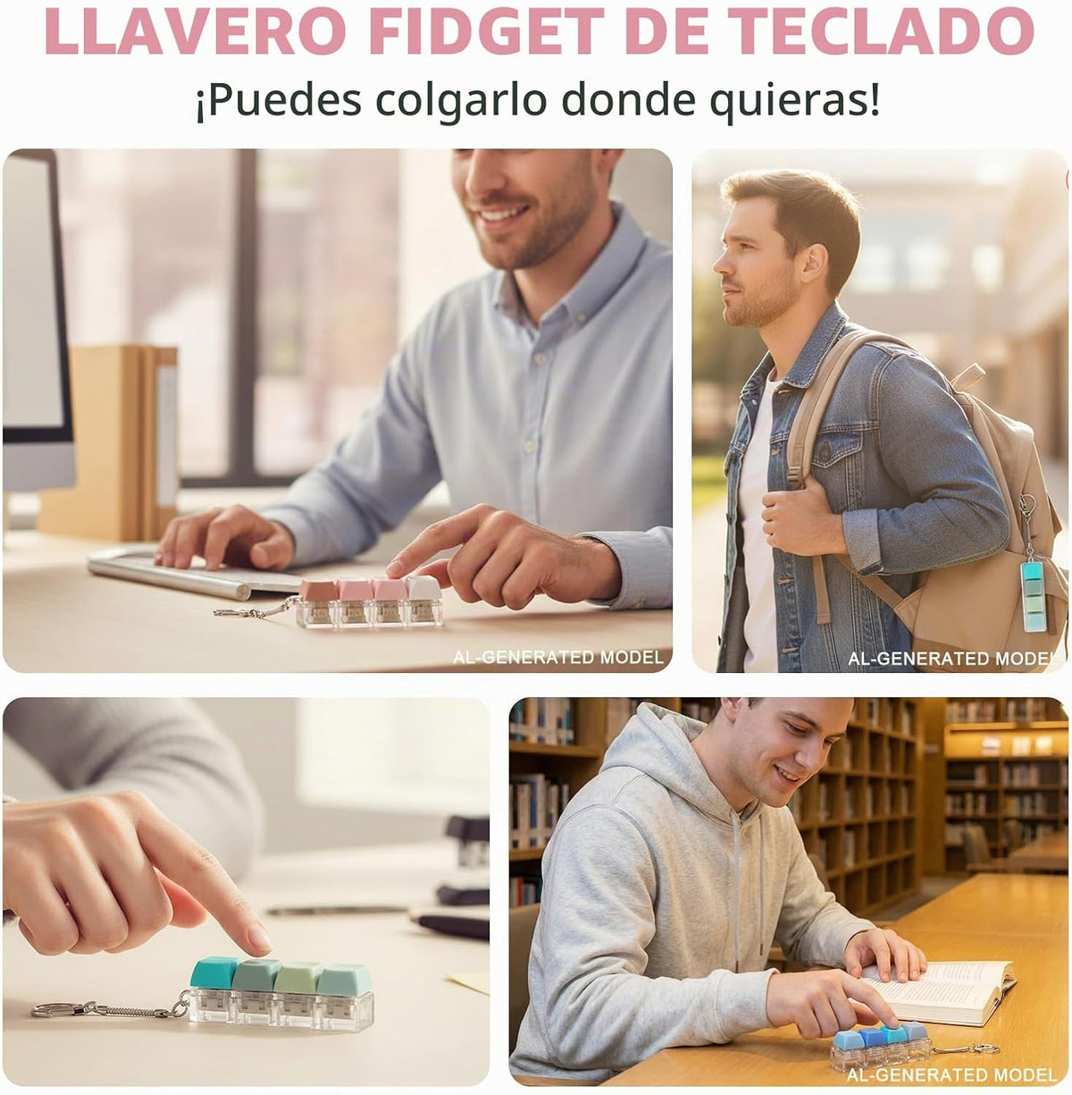 Juguete antiestrés con teclado de 3 piezas, juguete para aliviar el...