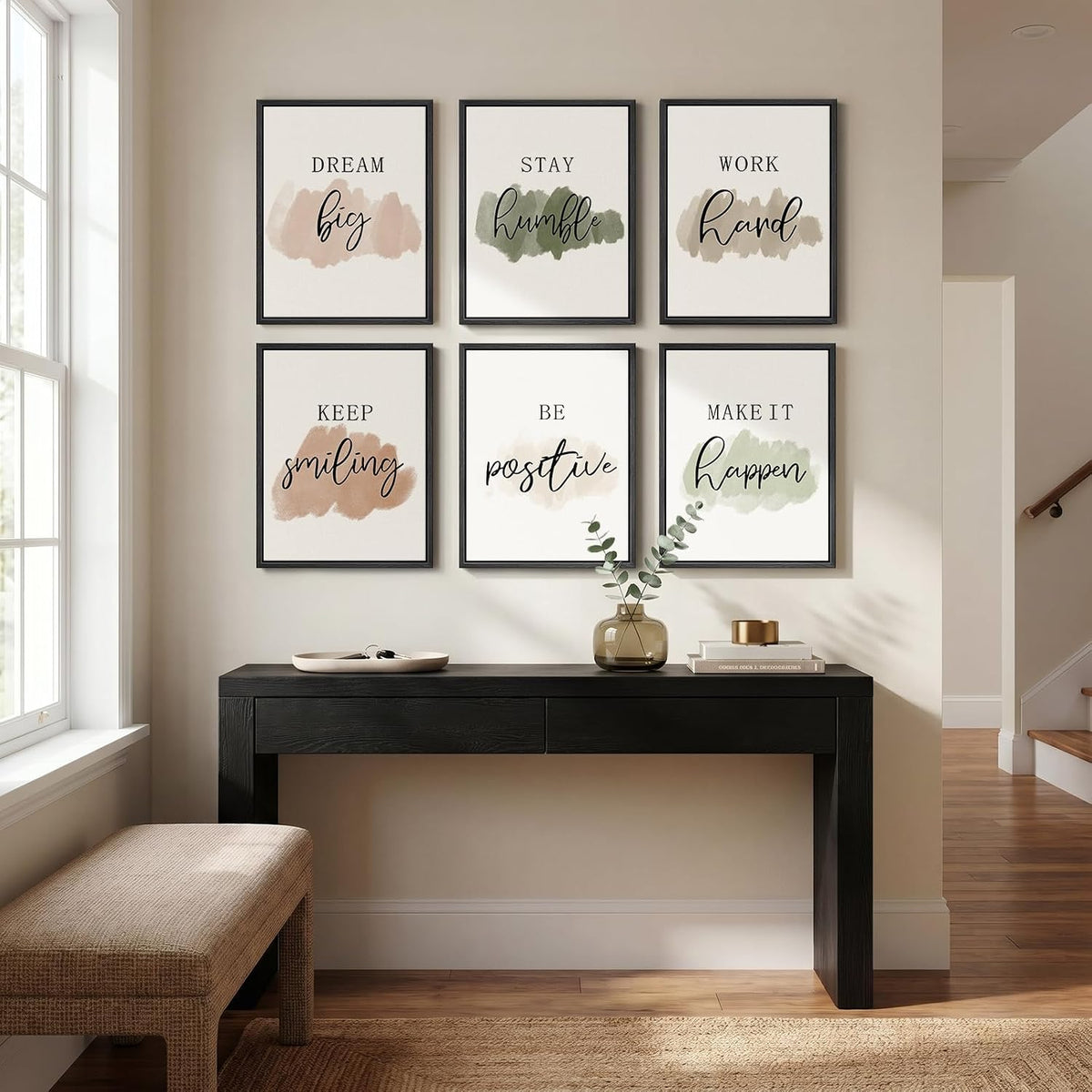 Arte de pared inspirador enmarcado para oficina, impresiones en lie...