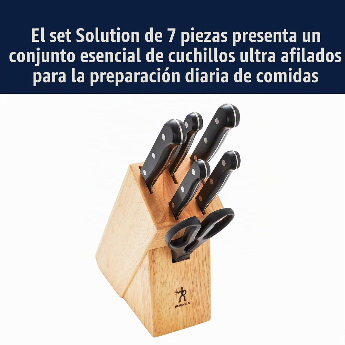 Henckels Solution - Juego de cuchillos de 7 piezas, afilado para ma...