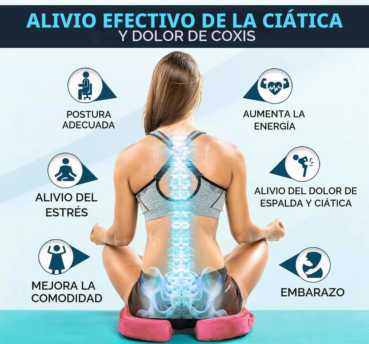 ComfiLife - Cojín prémium de gel y espuma viscoelástica para silla...