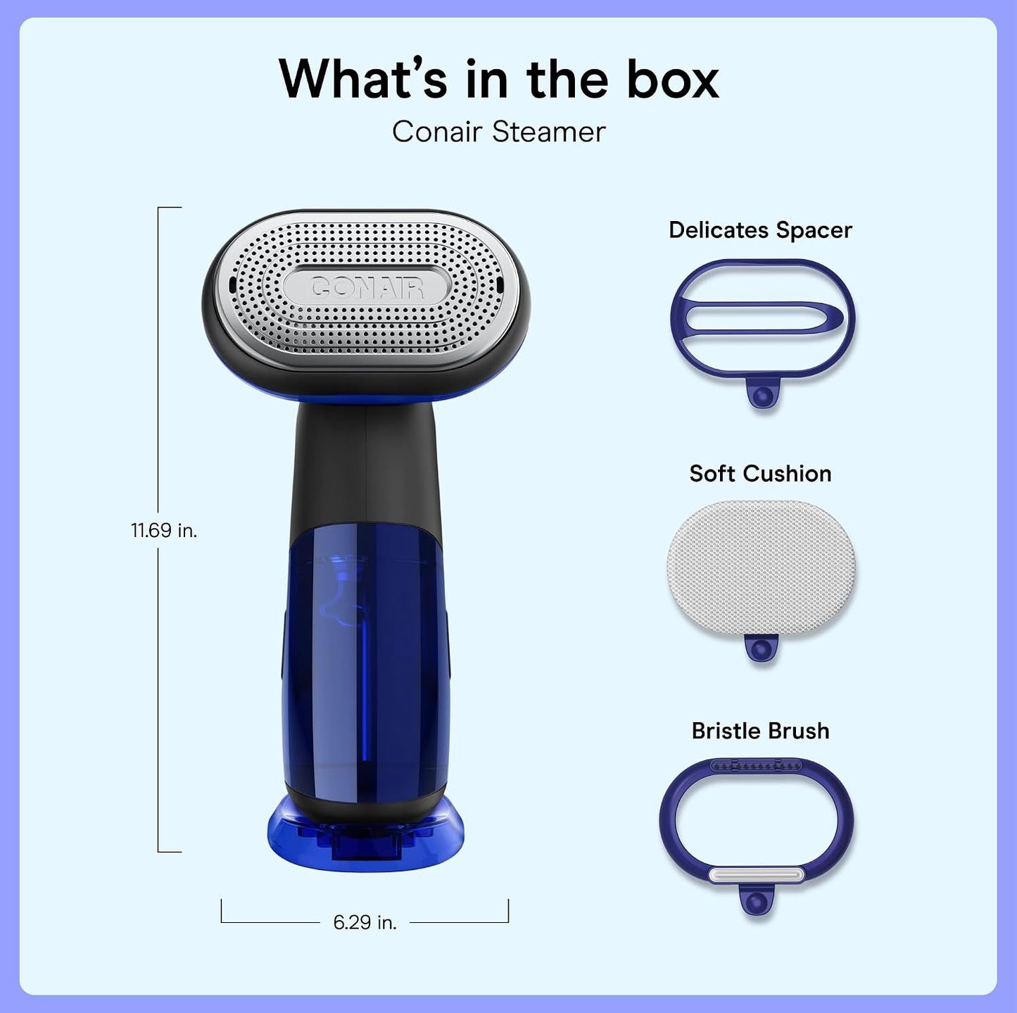 Conair 2 en 1 Vaporizador de Mano y Plancha para Ropa, Turbo Extrem...