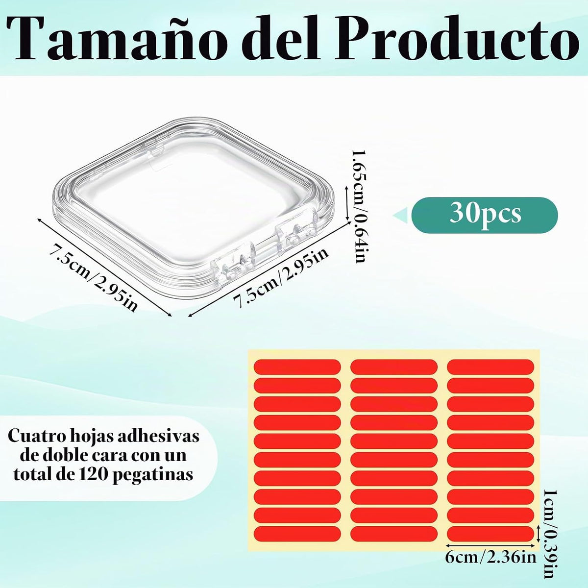 30 piezas de caja de uñas a presión, caja de almacenamiento de uñas...