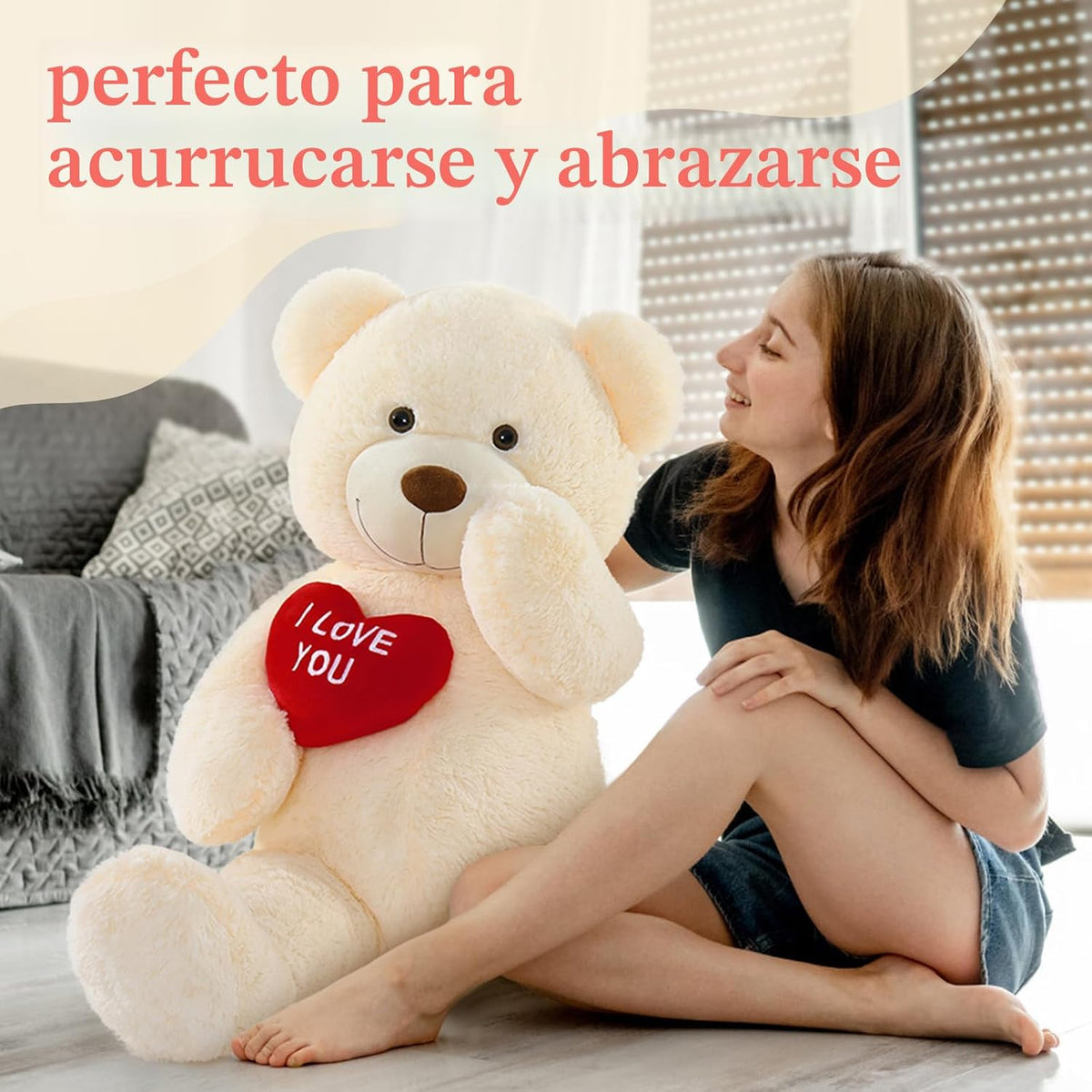 BENINY Osos de Peluche Grandes, Oso de Peluche Blanco Gigante Anima...