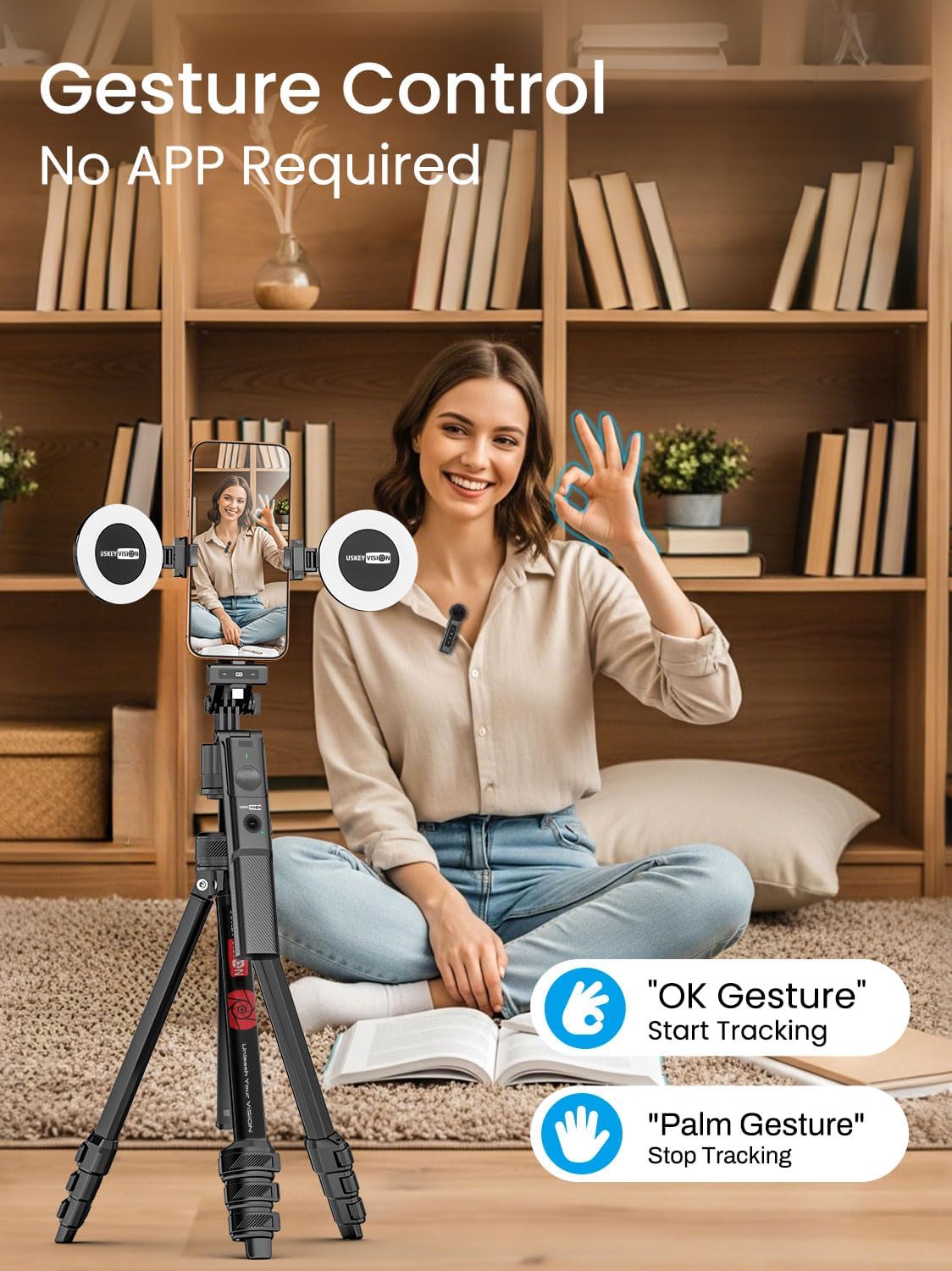USKEYVISION Kit de vlogging con control remoto, kit de inicio de Yo...