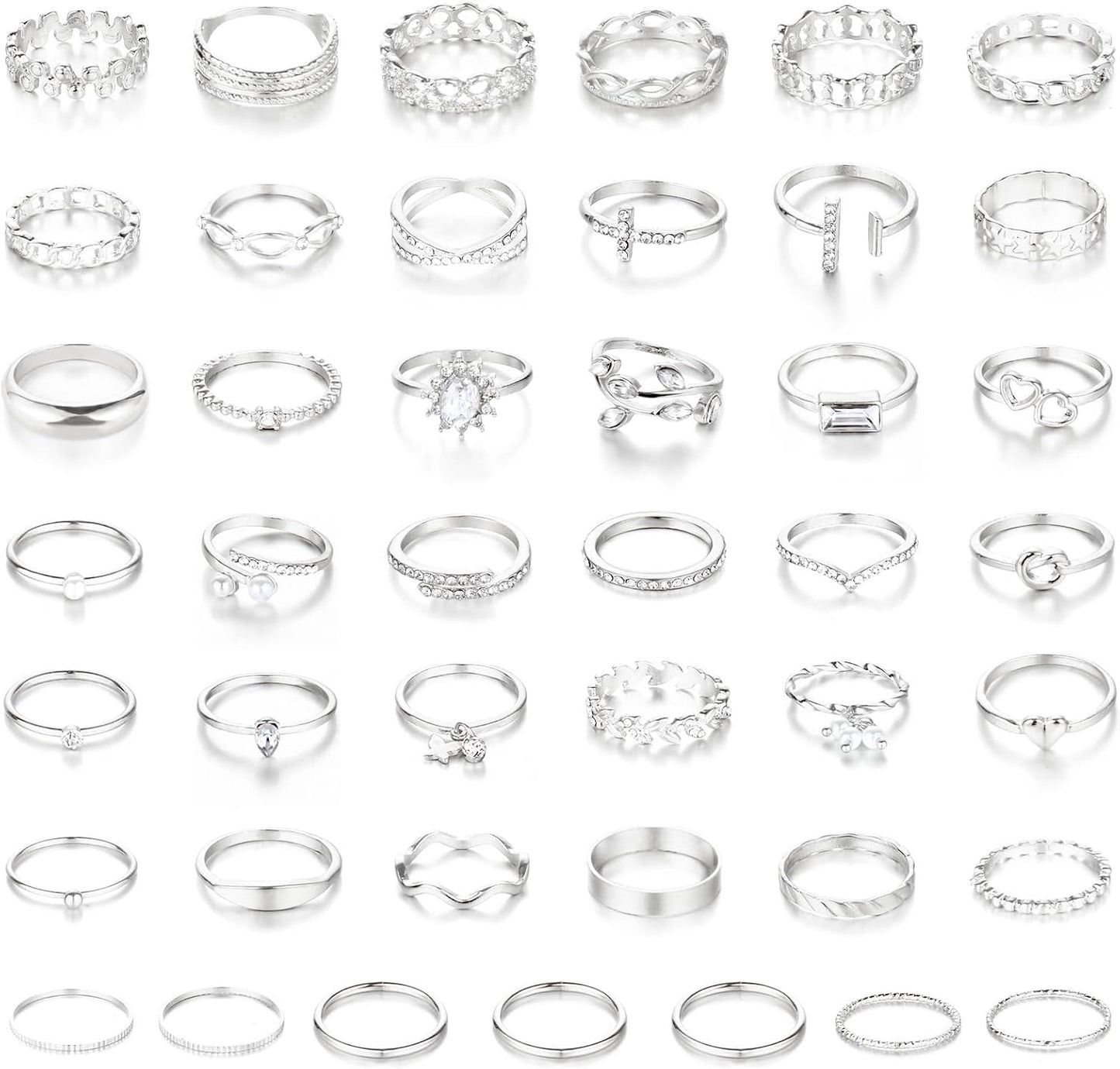 CHICUTIE Juego de anillos dorados para nudillos para mujeres, apila...