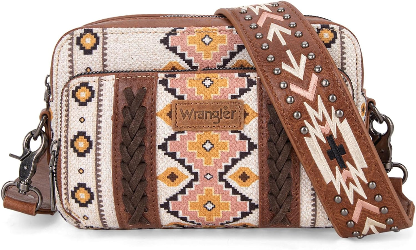 Bolso cruzado Wrangler para mujer, pequeño, estilo boho azteca, con...