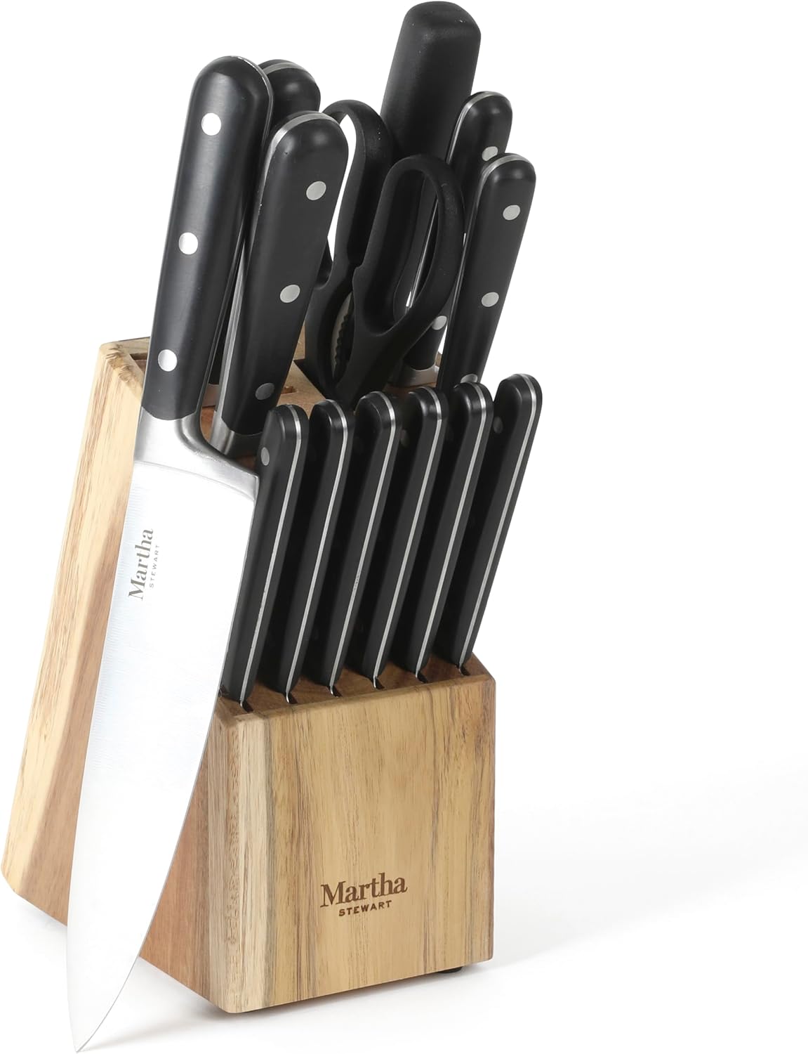 Martha Stewart Eastwalk - Juego de 14 piezas de cuchillos de acero...