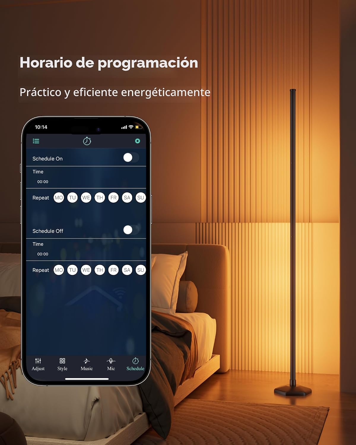 CCACC Lámpara de pie de esquina, luz RGB de 65 pulgadas que cambia...