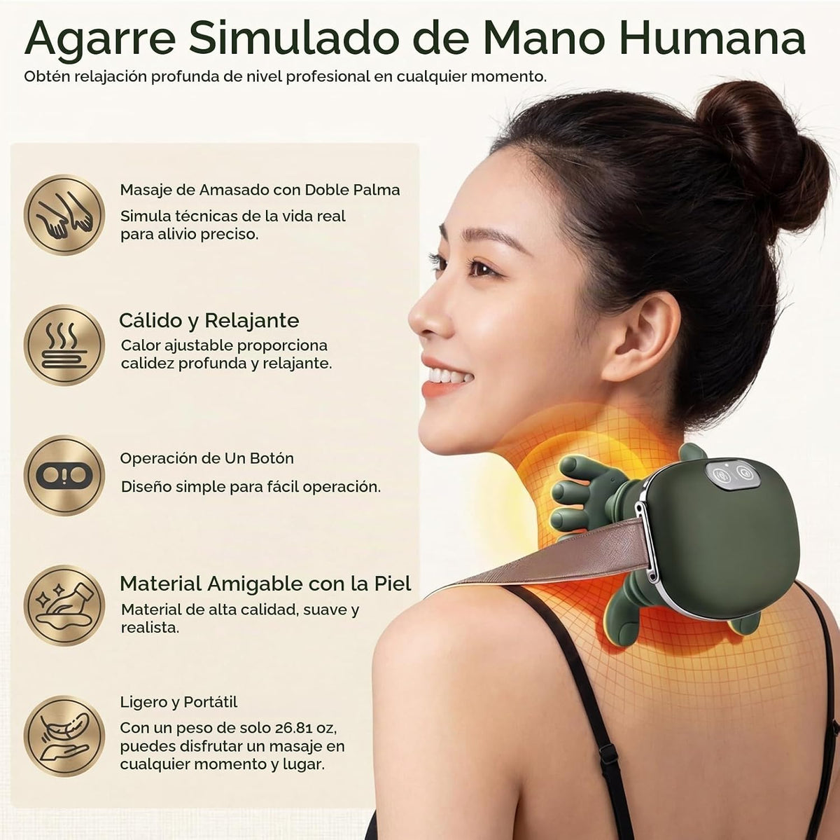 KppeX Nuevo modelo de almohada masajeadora de cuello con calor para...