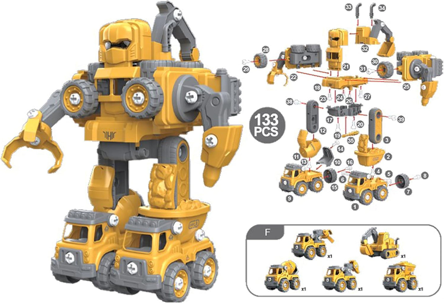 LEXiBOOK Robotruck®, kit de robot 5 en 1 para construir tú mismo, v...