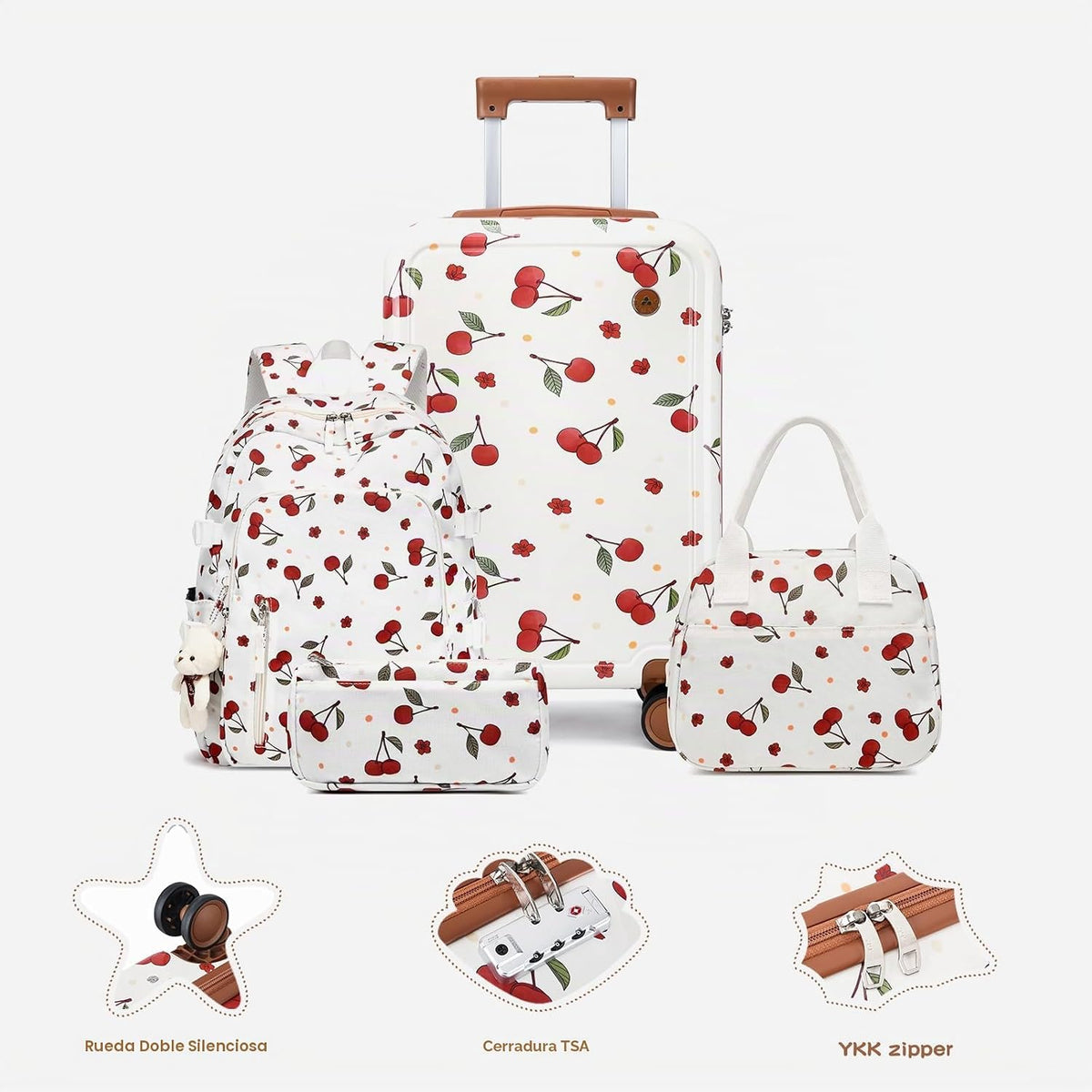 Somago Juego de equipaje para niños de 4 piezas con mochila para ni...