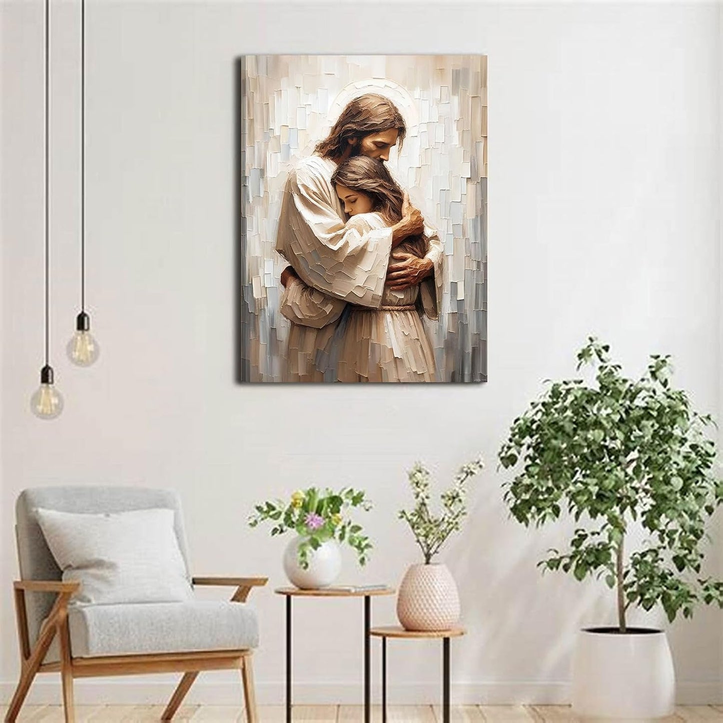XXG - Lienzo decorativo para pared con texto en inglés «Jesús y muj...